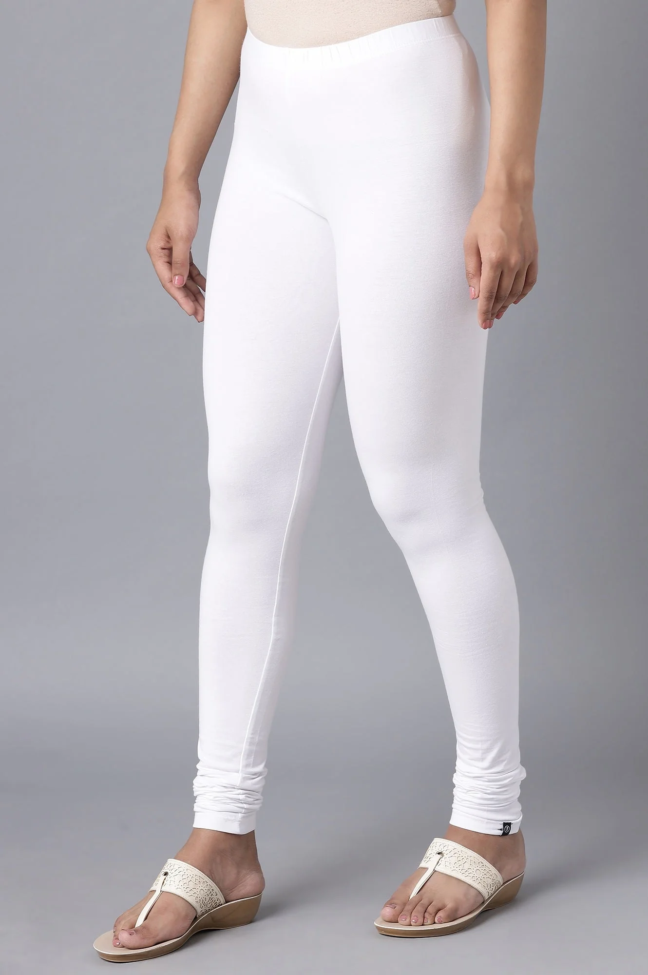 Elleven Women's White Skin Fit Churidar - Image 3