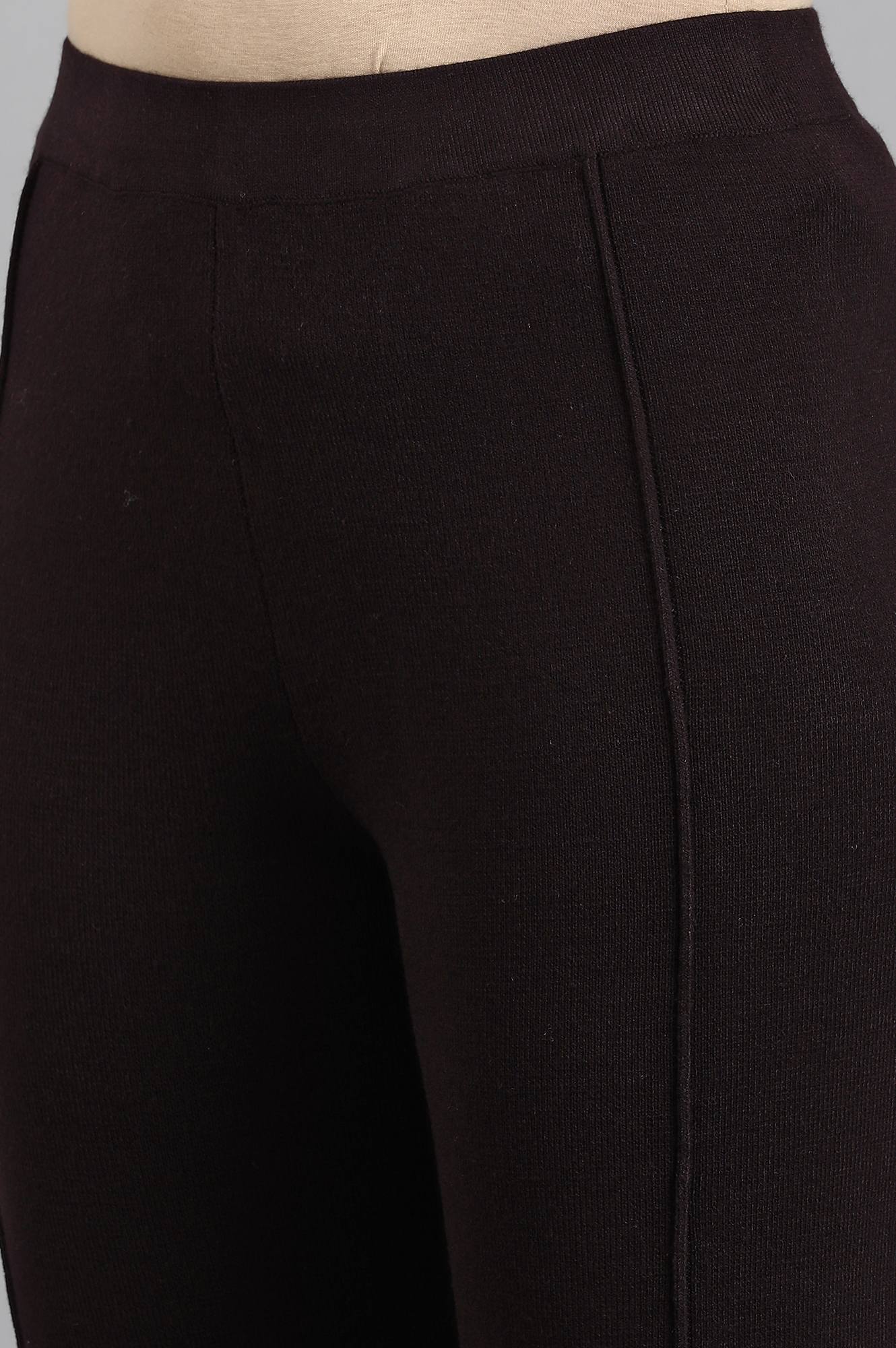 Wine Woollen Leggings - Image 6