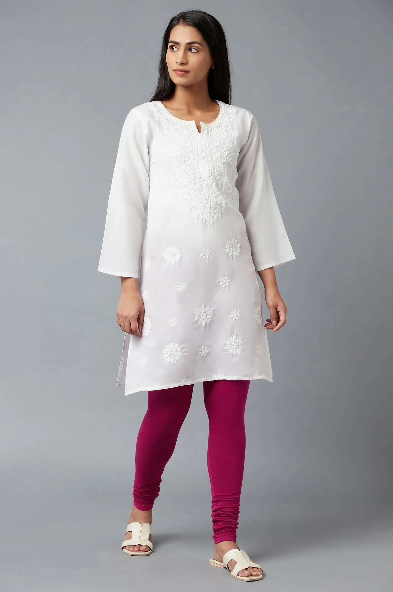 Elleven Women's Women Pink Ankle Length Cotton Lycra Churidar - Image 5