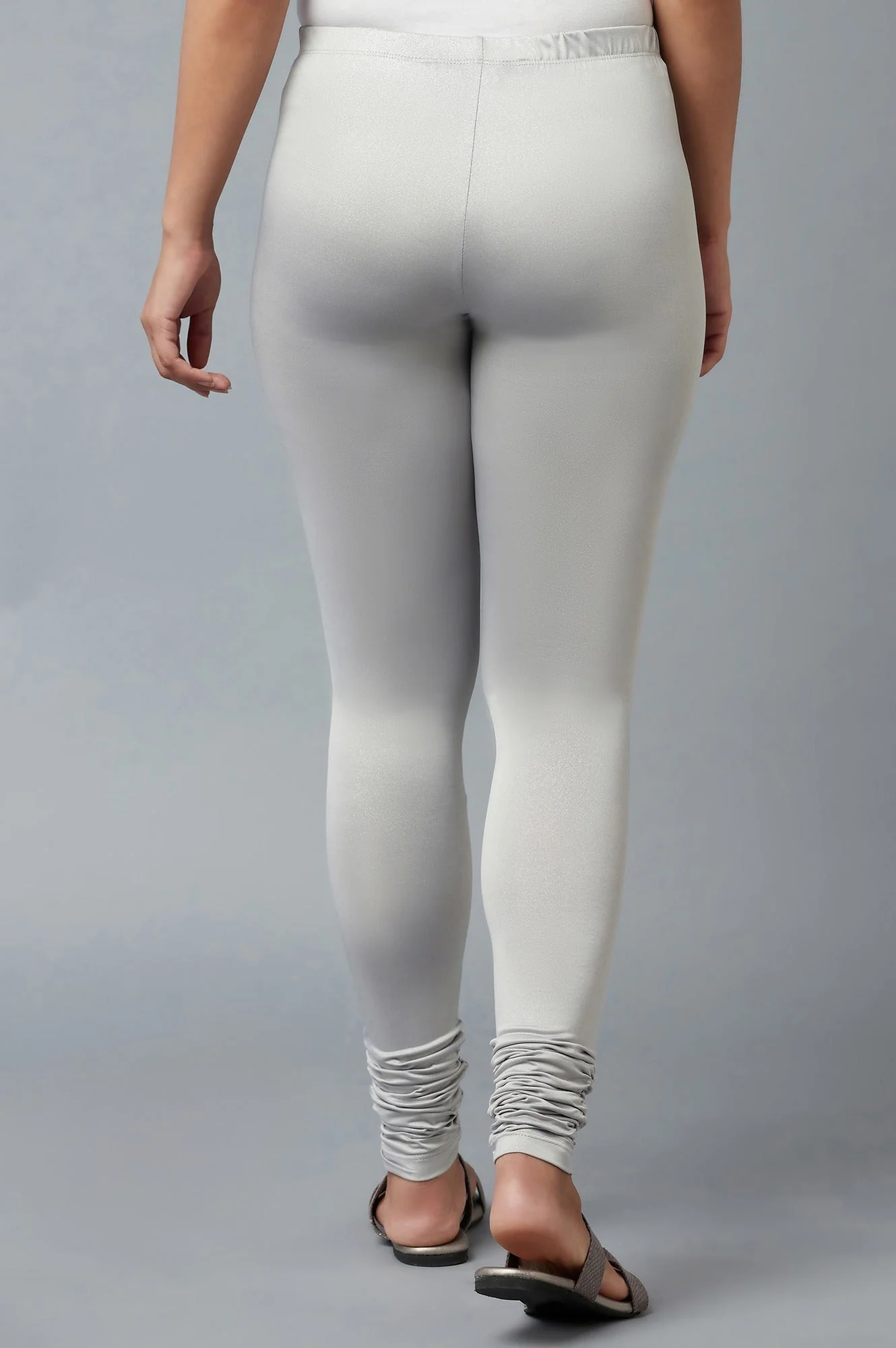 Elleven Women's Women Silver Ankle Length Poly Lycra Churidar - Image 2