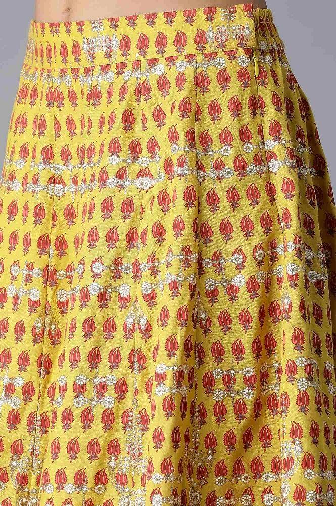 Yellow Bomber Jacket-Kalidar Skirt Set - Image 6