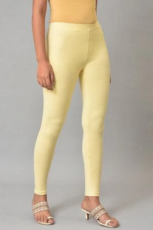 Yellow Cotton Jersey Tights - Image 4