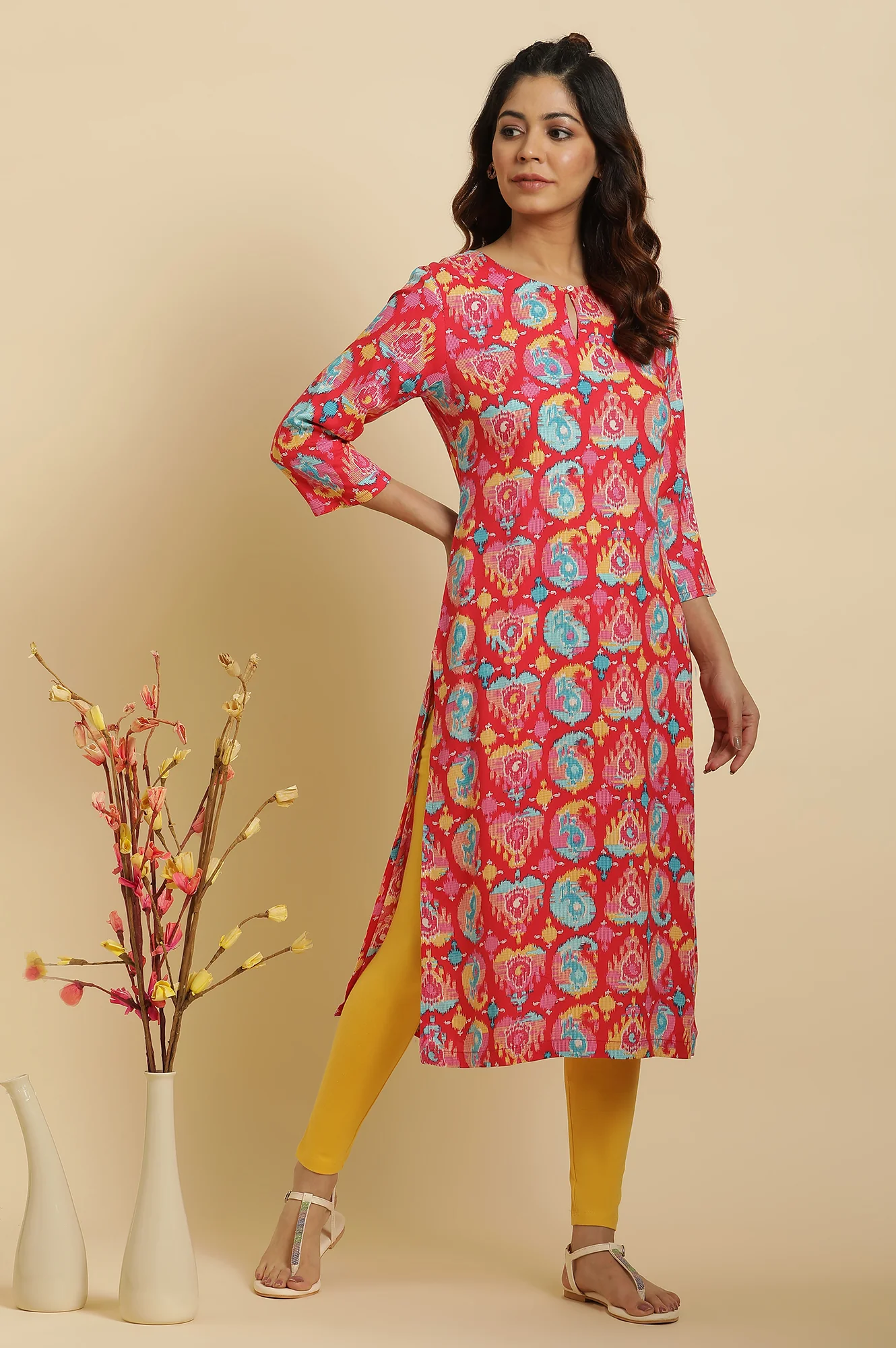 Yellow Cotton Jersey Lycra Tights - Image 5