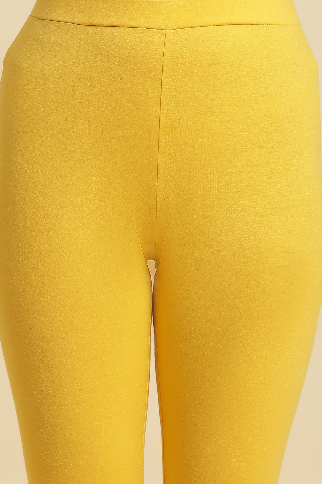 Yellow Cotton Jersey Lycra Tights - Image 6