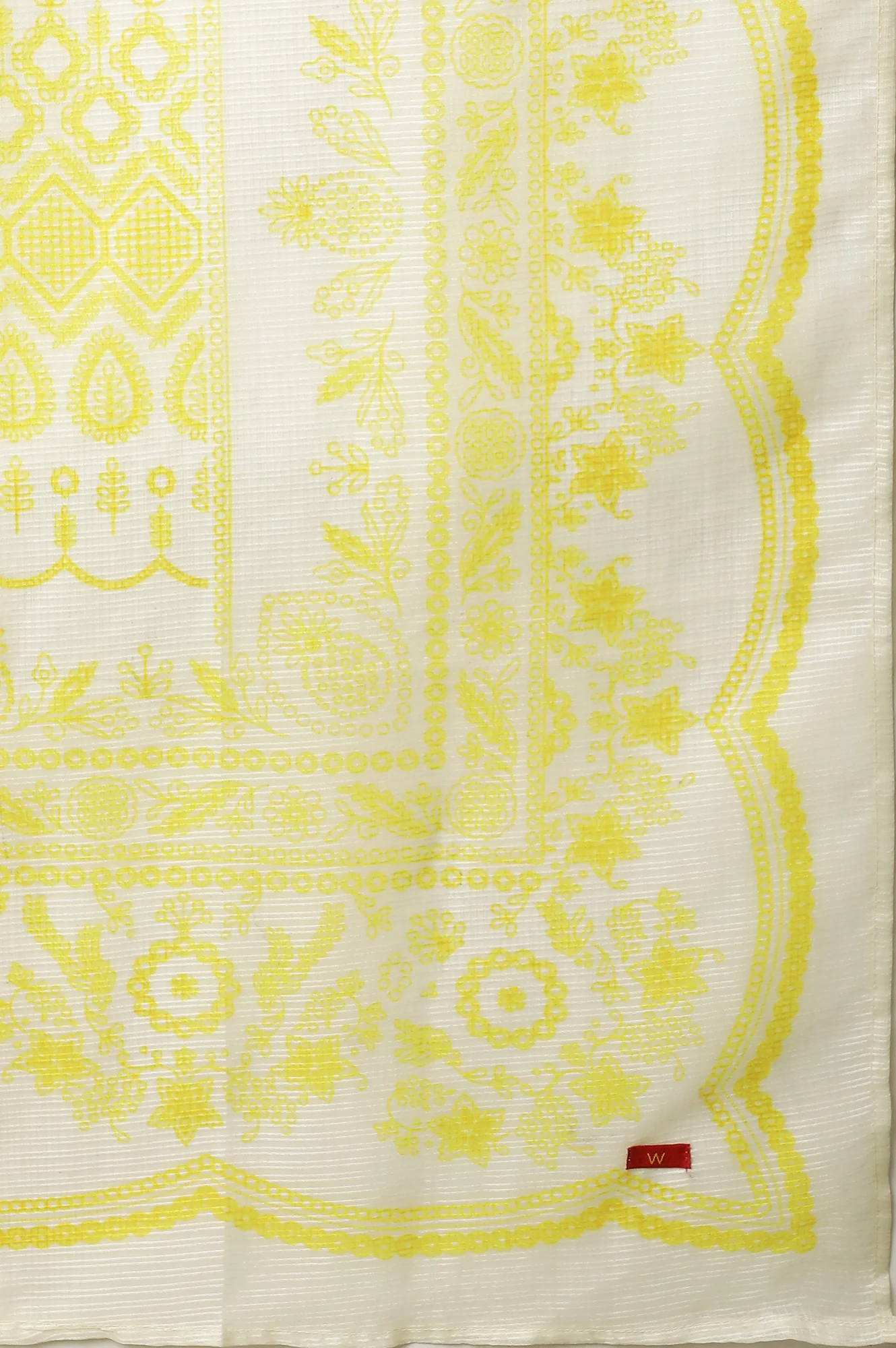 Yellow Floral Printed Flared Kurta, Pants And Dupatta Set - Image 10