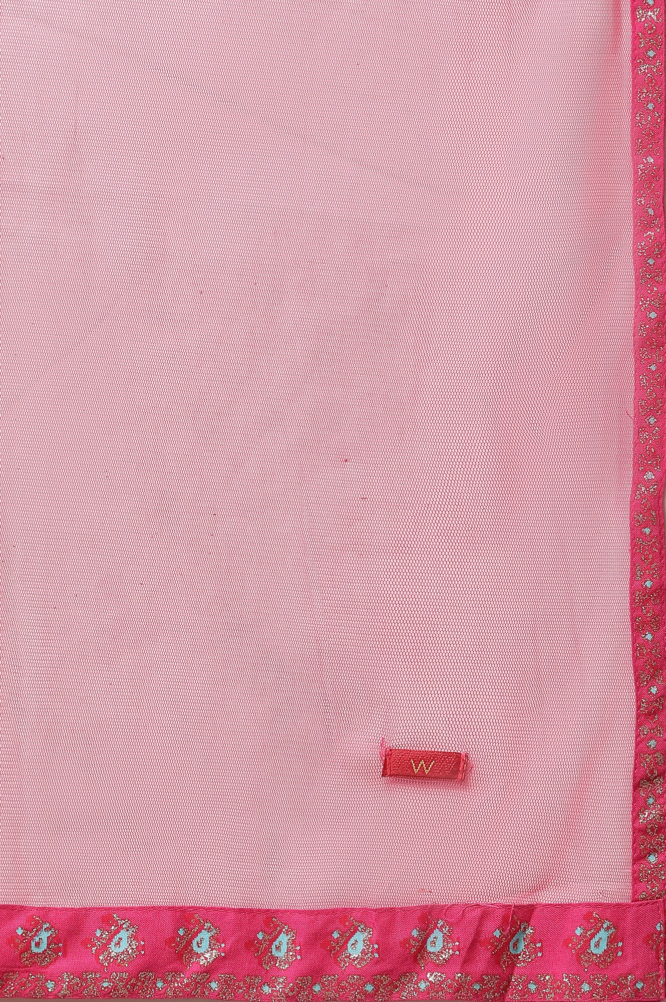 Yellow Glitter Printed A-Line Kurta, Tights And Dupatta Set - Image 10