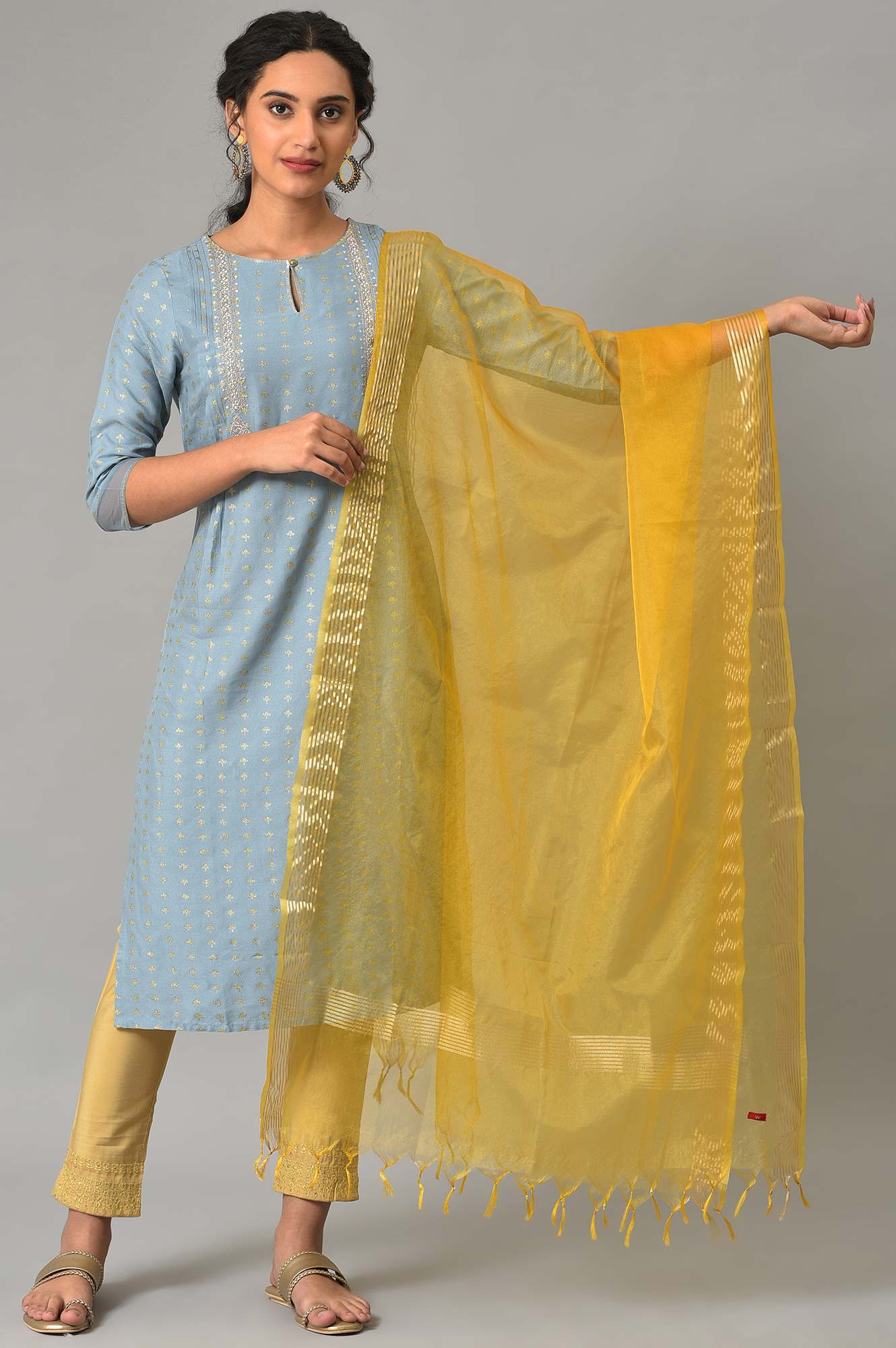 Yellow Organza Dupatta