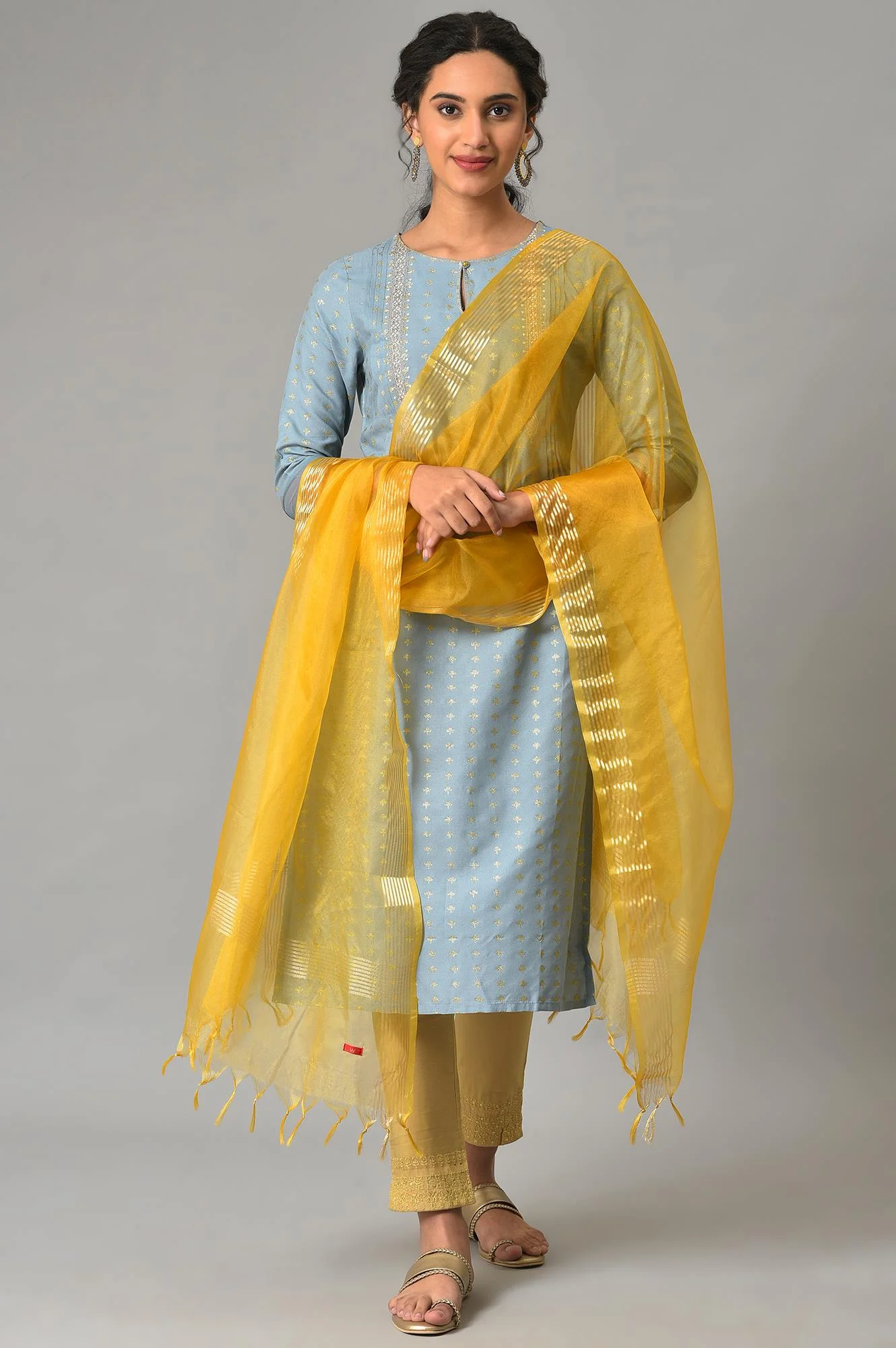 Yellow Organza Dupatta - Image 2
