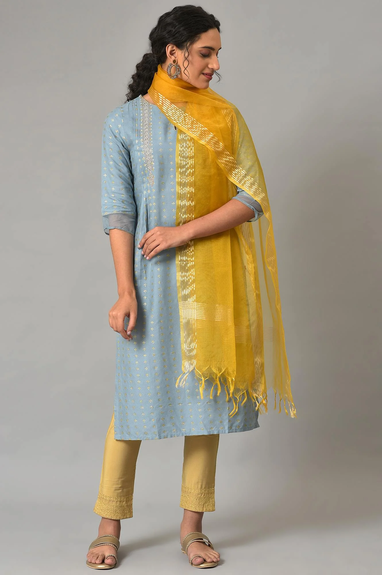 Yellow Organza Dupatta - Image 3