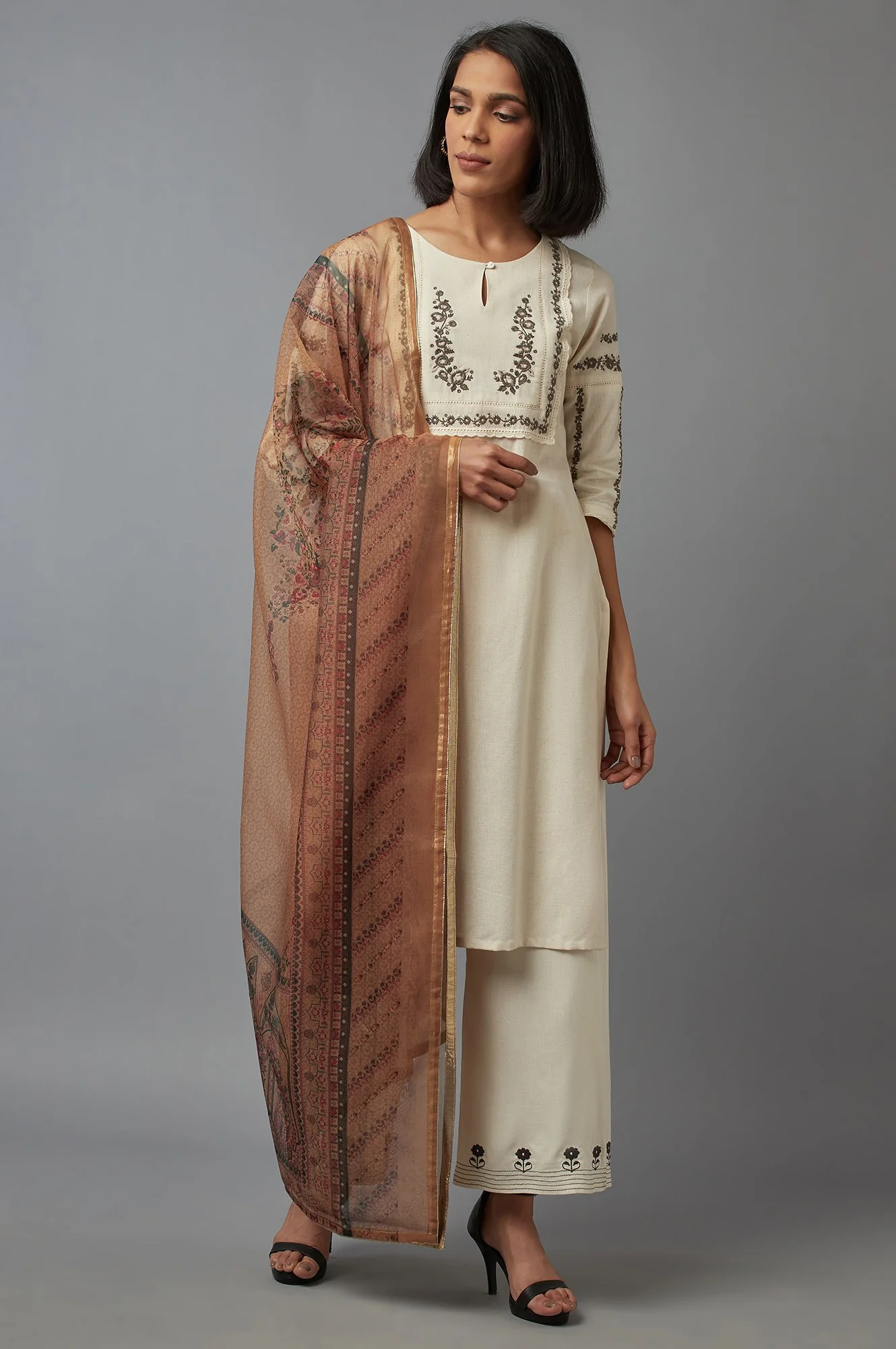 Yellow Organza Dupatta - Image 2