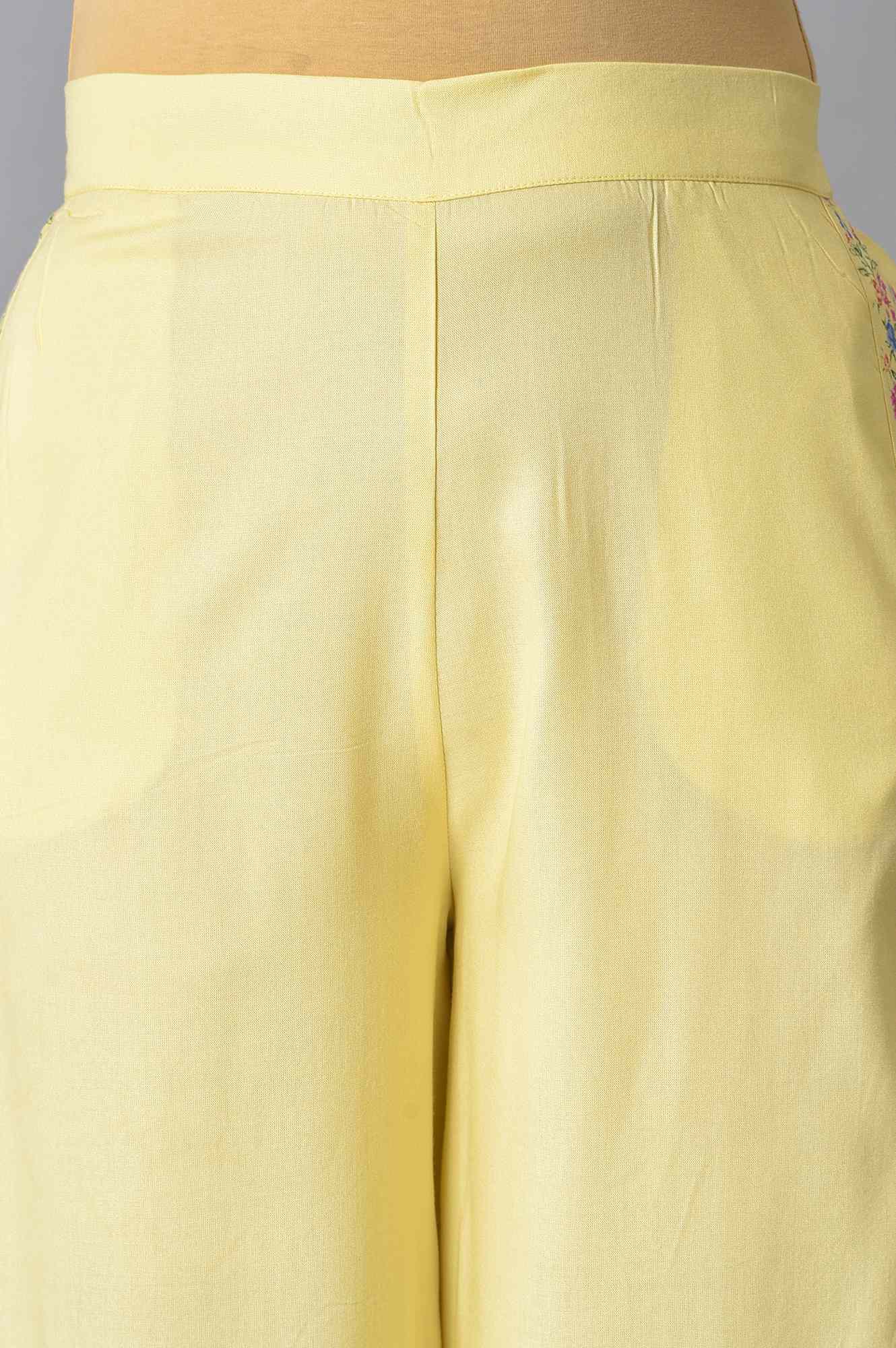 Yellow Printed Parallel Pants - Image 6