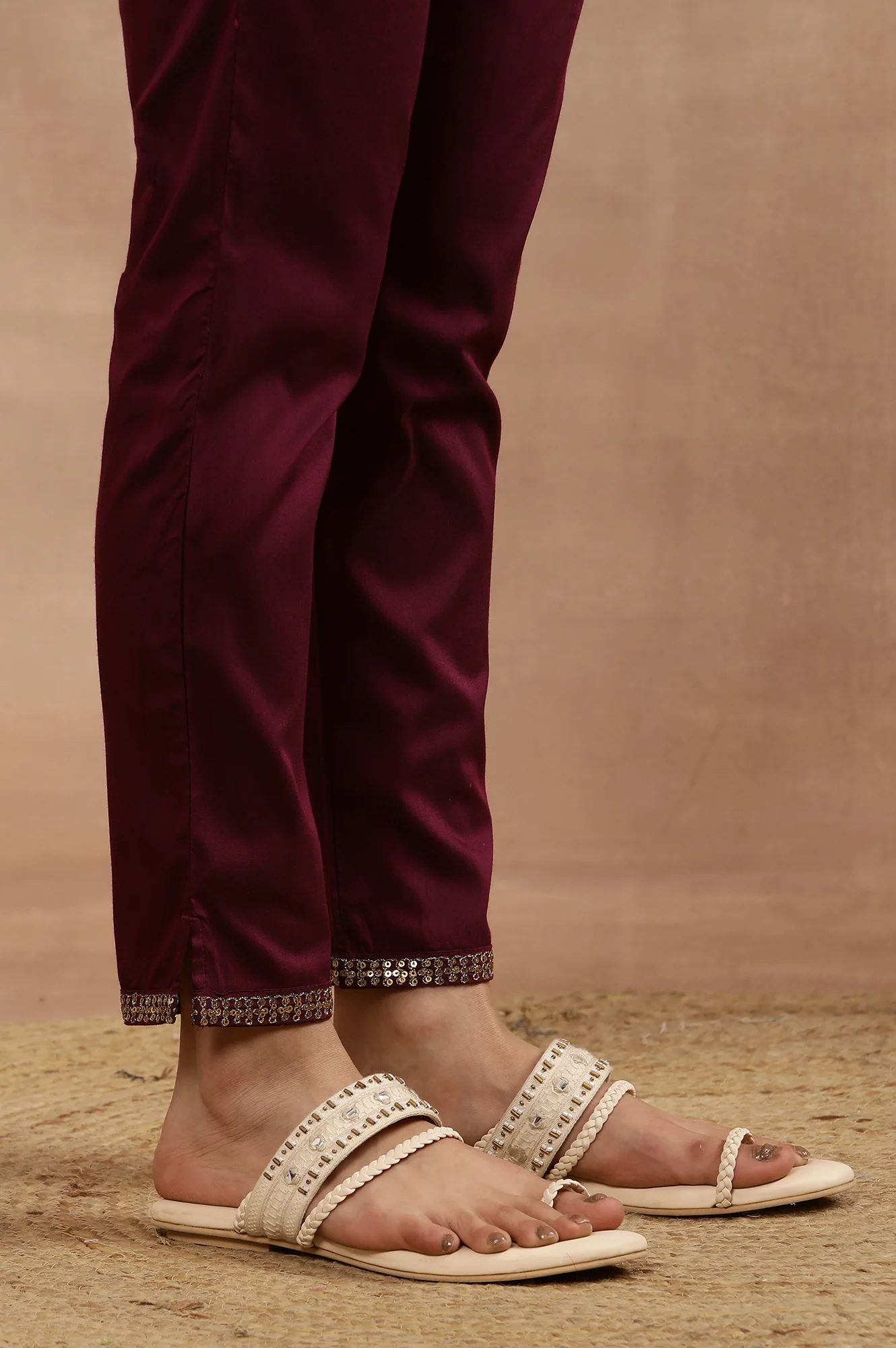 Yellow Printed Shantung Kurta, Pants And Dupatta Set - Image 9