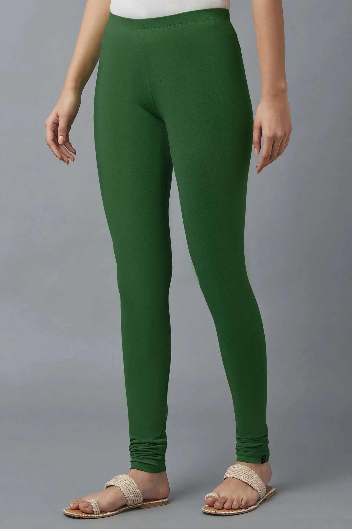 Elleven Women's Green Skin Fit Churidar - Image 3