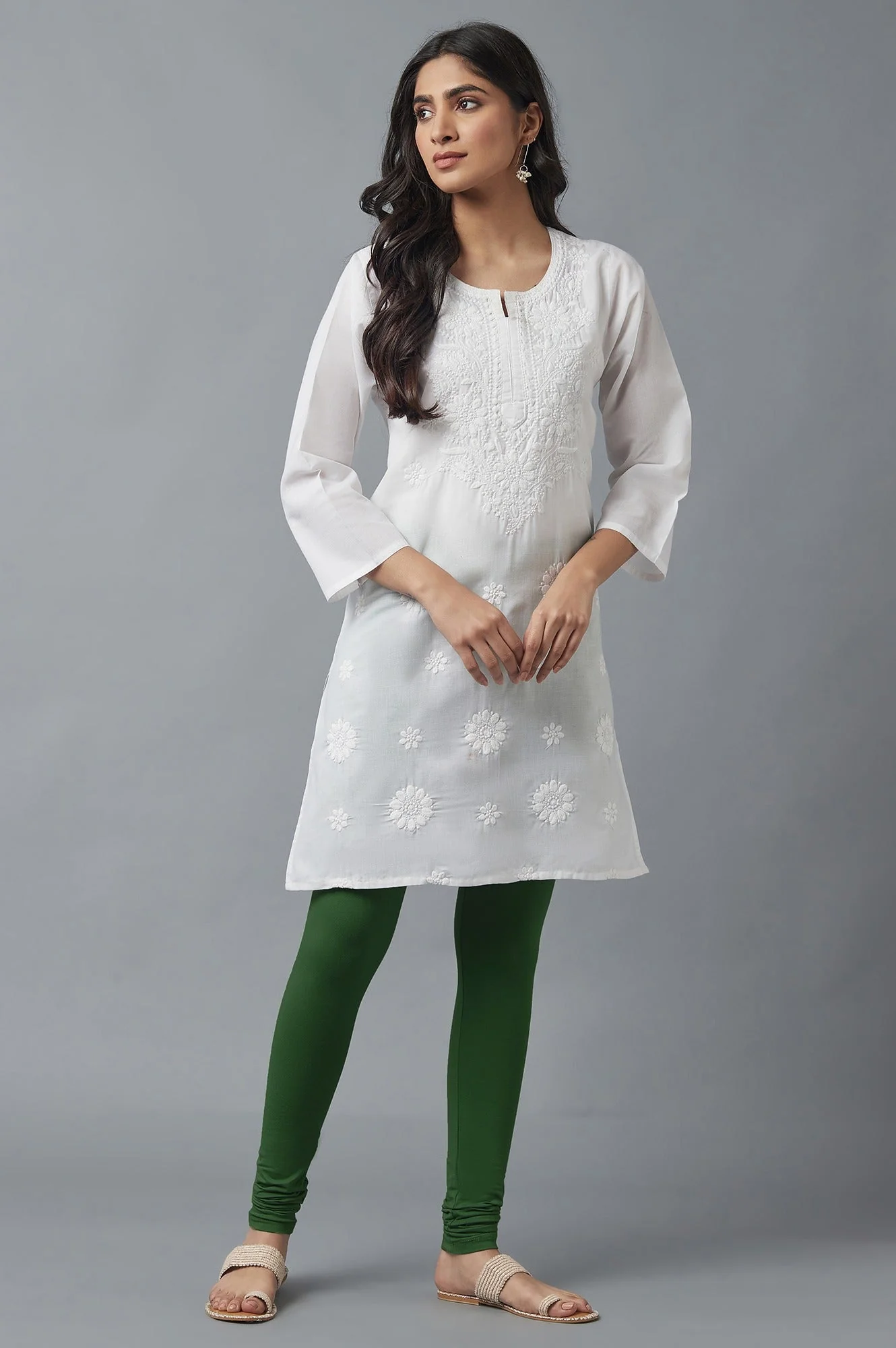 Elleven Women's Green Skin Fit Churidar - Image 5