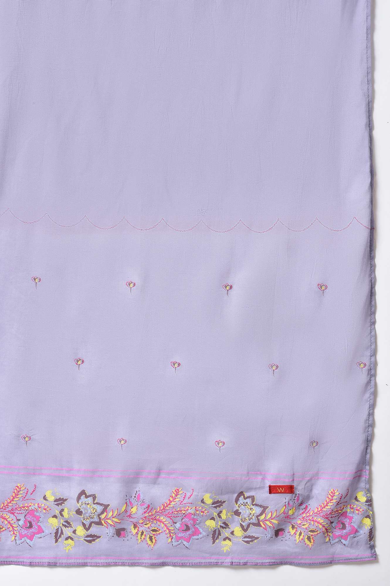 Purple Cotton Floral Printed Dupatta - Image 5