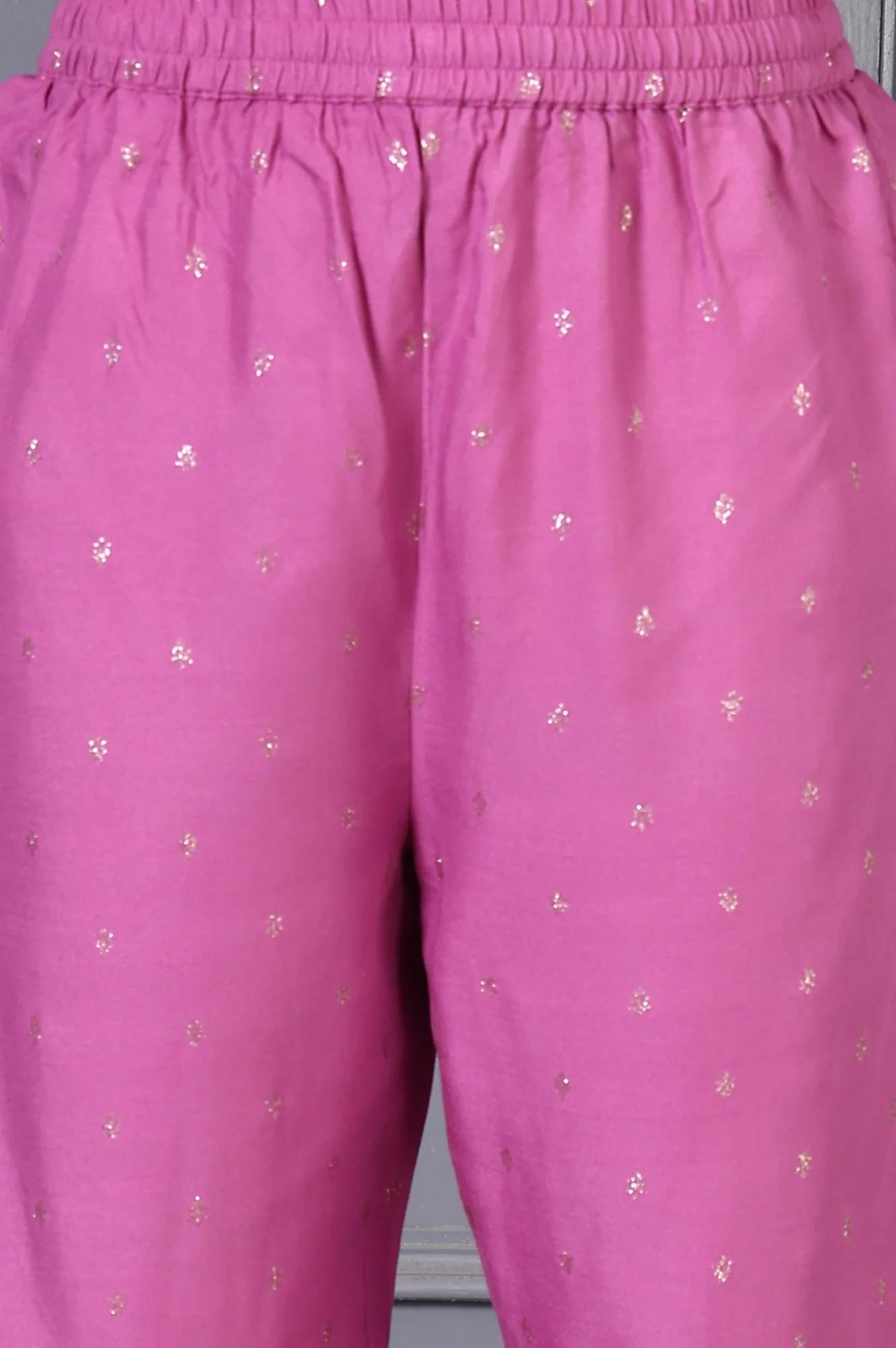 Purple Embroidered Glitter Printed Rayon Flared Kurta and Pants Co-ord Set - Image 9