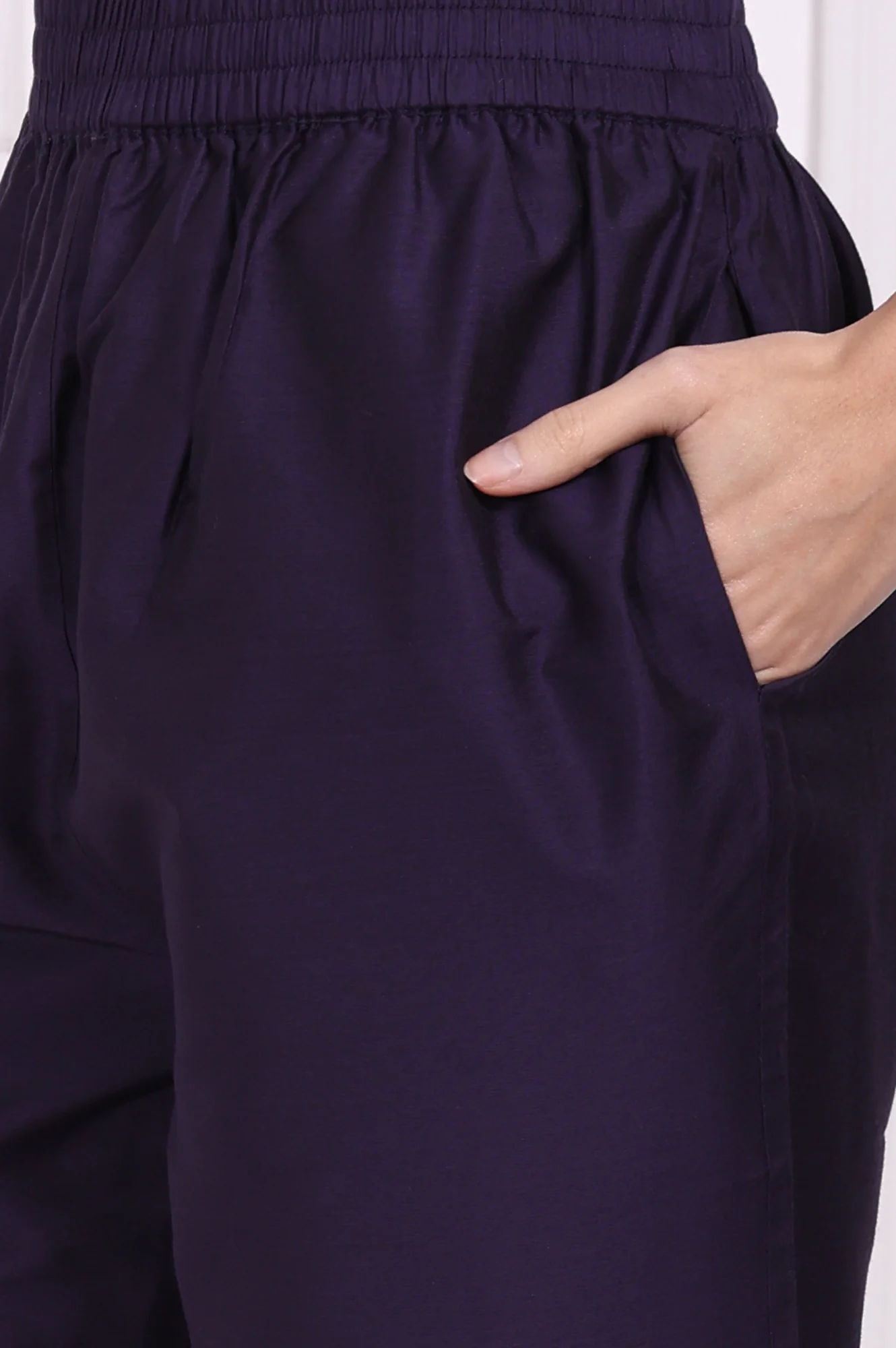 Purple Embroidered Straight Kurta with Straight Pant and Dupatta Set - Image 9