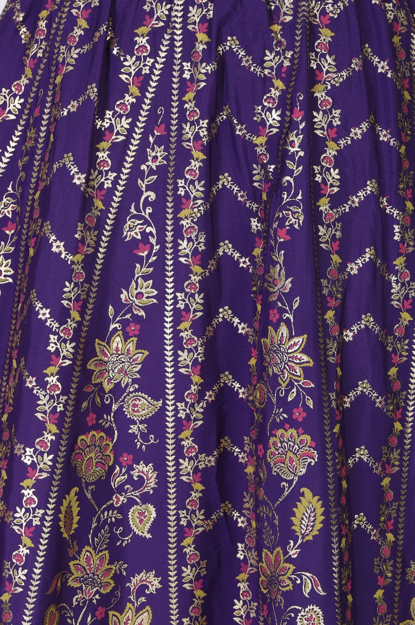 Elleven Women's Purple Ethnic Motifs Crepe Wide Leg Ankle Length Skirt - Image 6