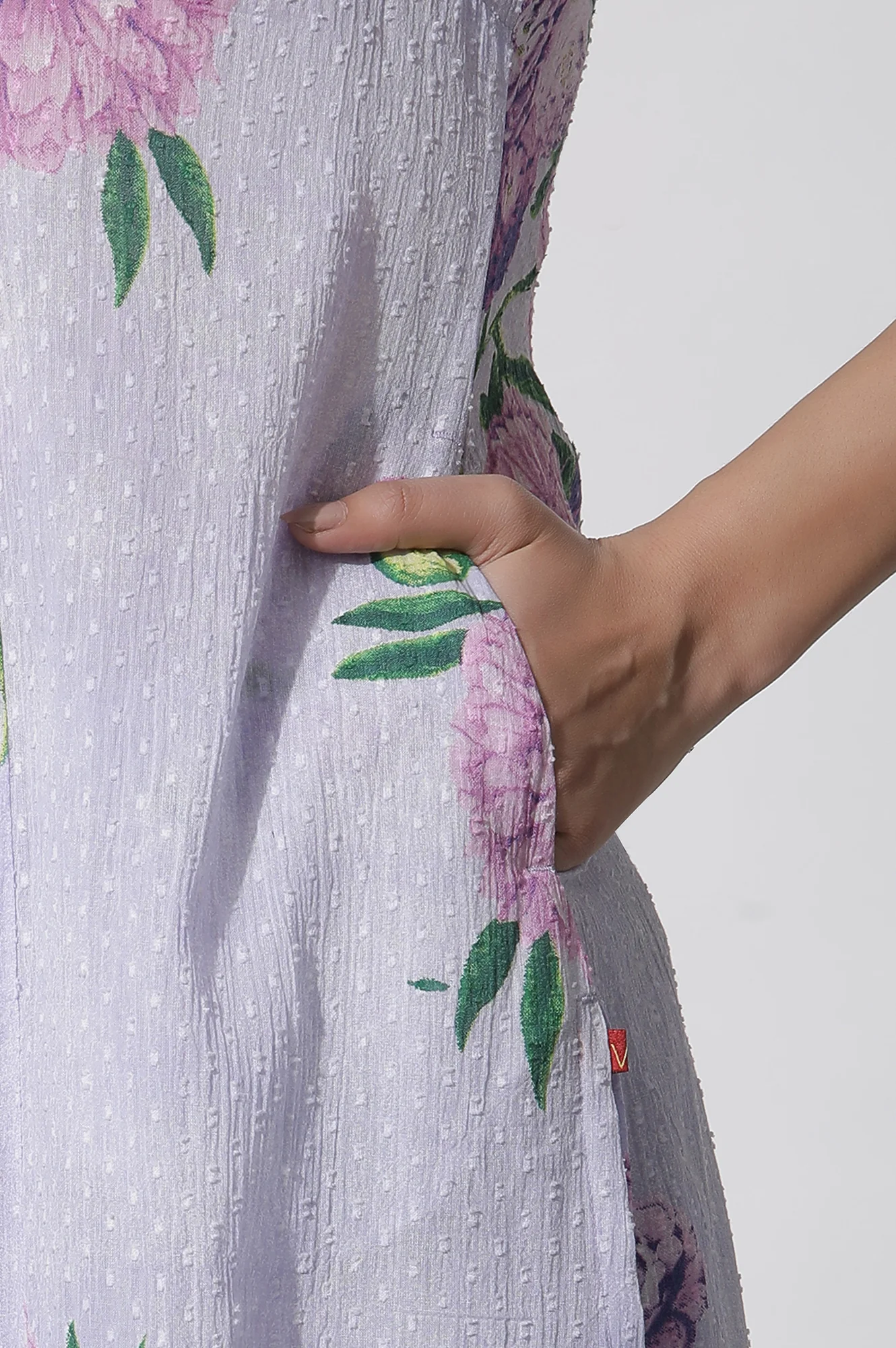 Purple Floral Printed Kurta and Pants Set - Image 8