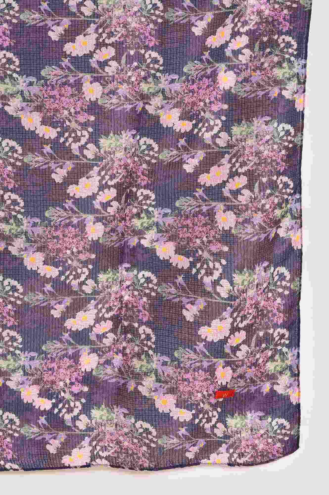 Purple Floral Printed Kurta, Pants & Dupatta Set - Image 9