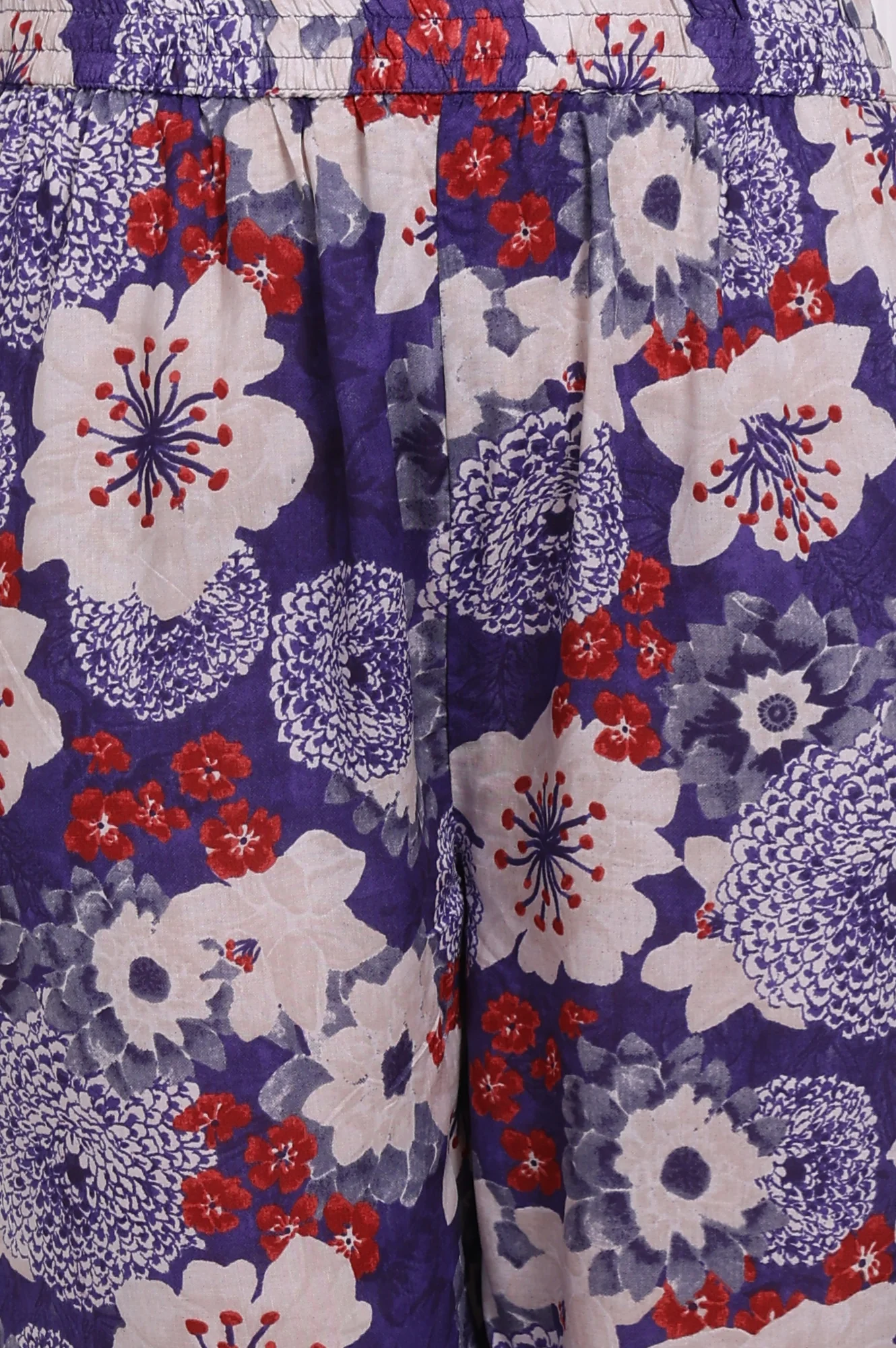 Purple Floral Printed Modal Straight Kurta and Pants Co-ord Set - Image 7