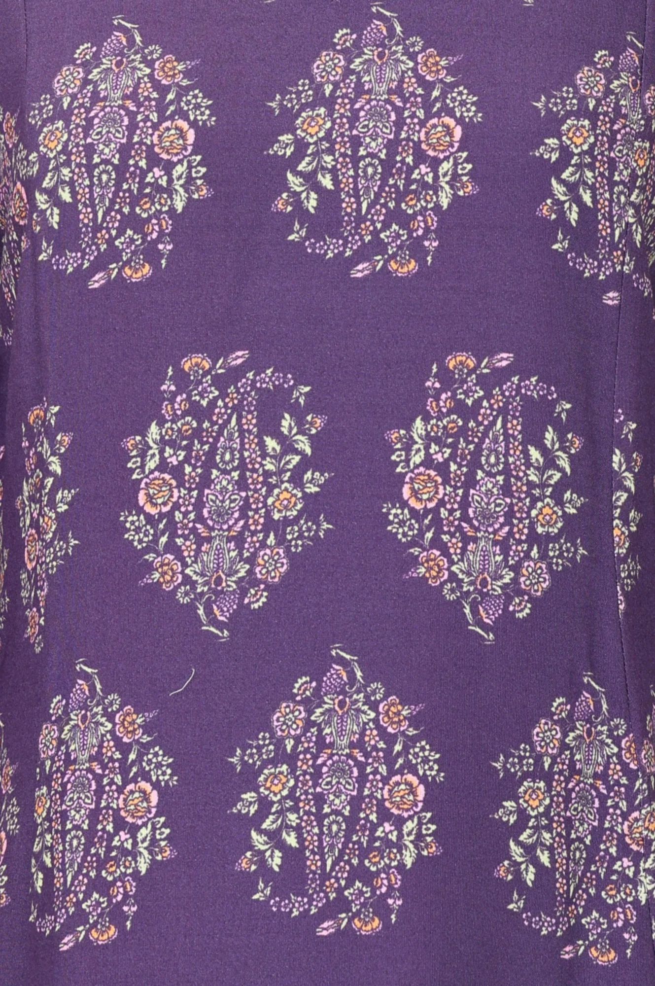 Purple Floral Printed Pure Cotton A-line Kurta - Image 3