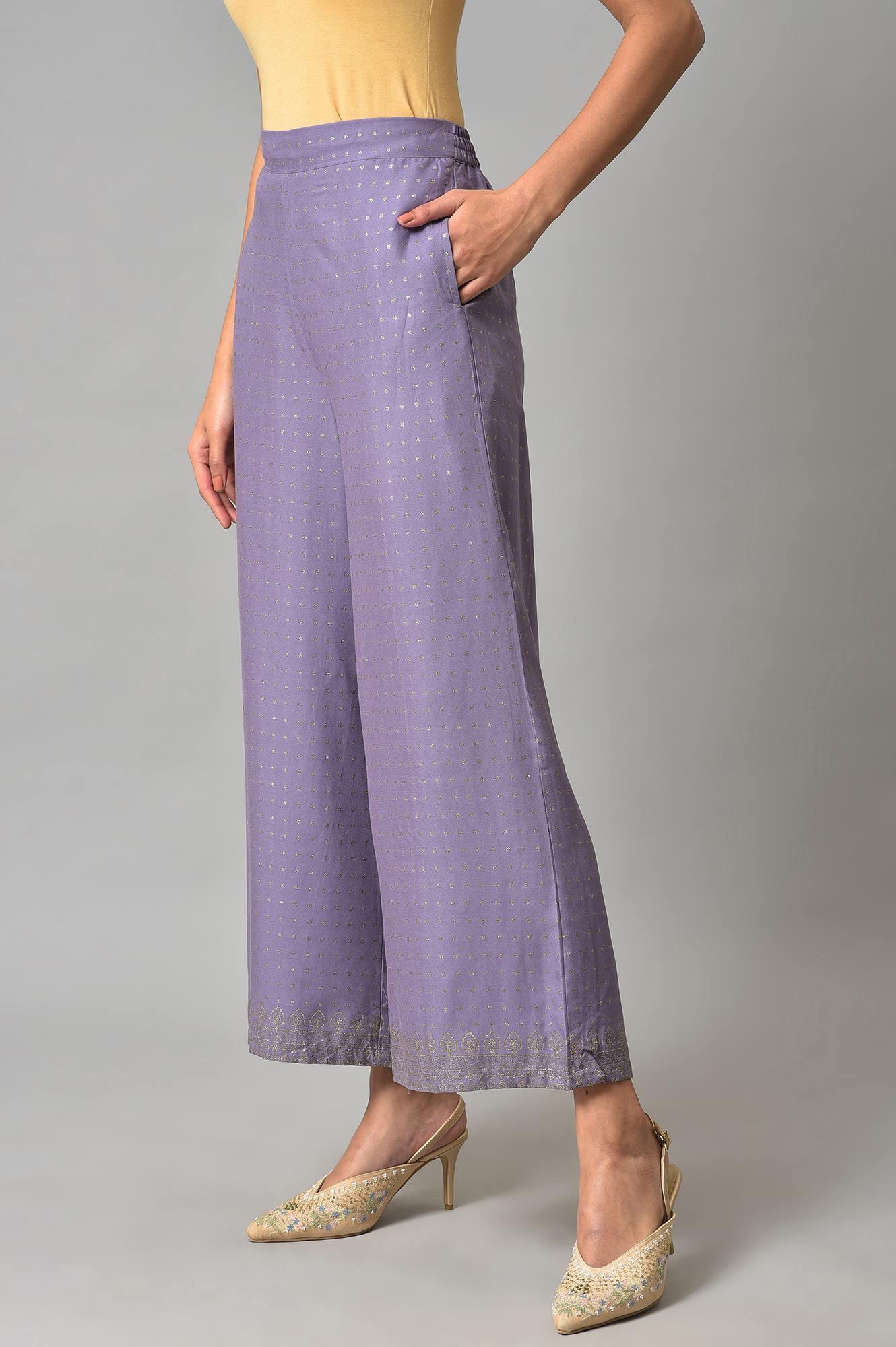 Purple Glitter Printer Pants - Image 3