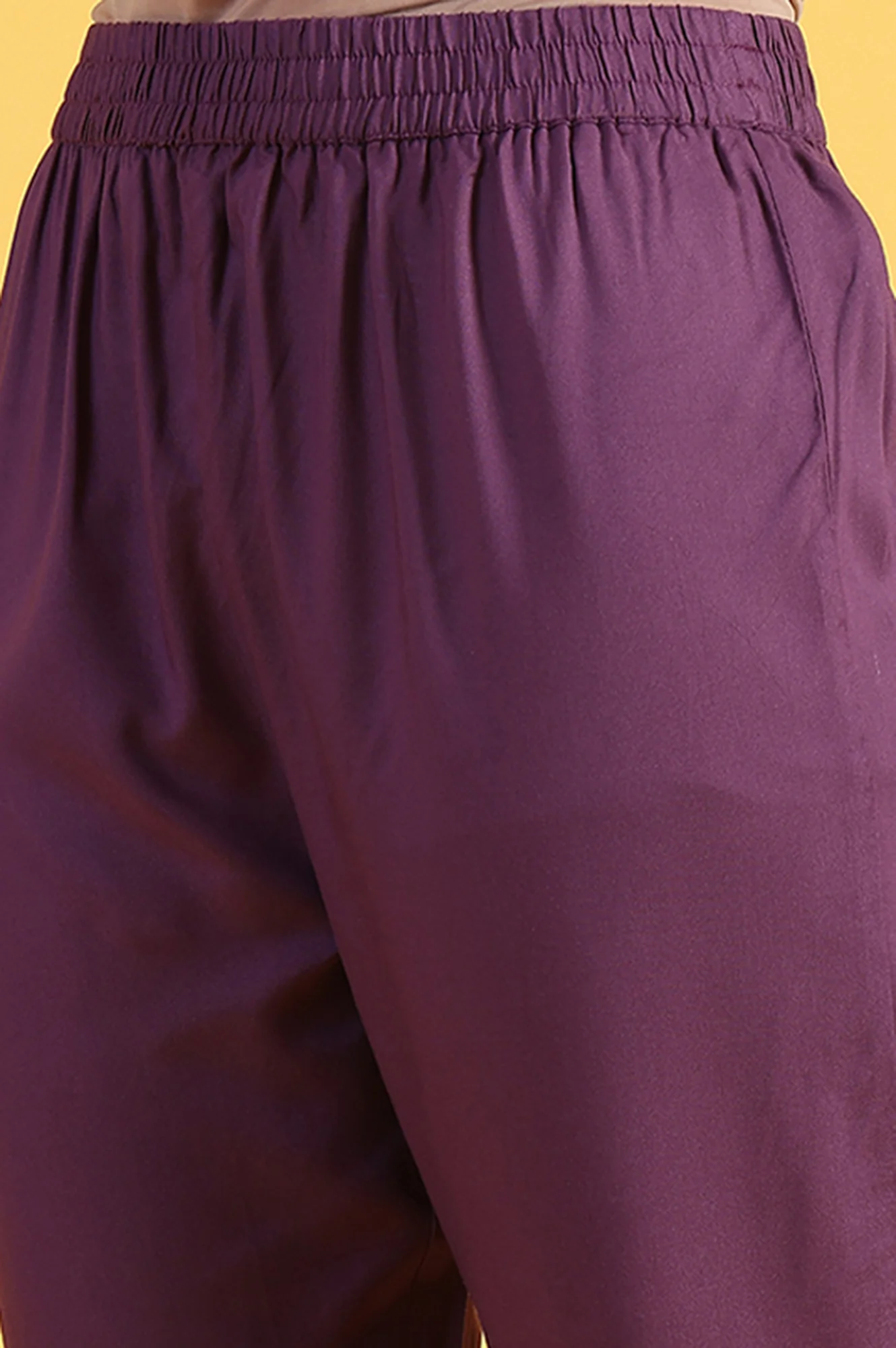 Purple Printed Flarred A-Line Kurta & Straight pant with Dupatta Set - Image 8