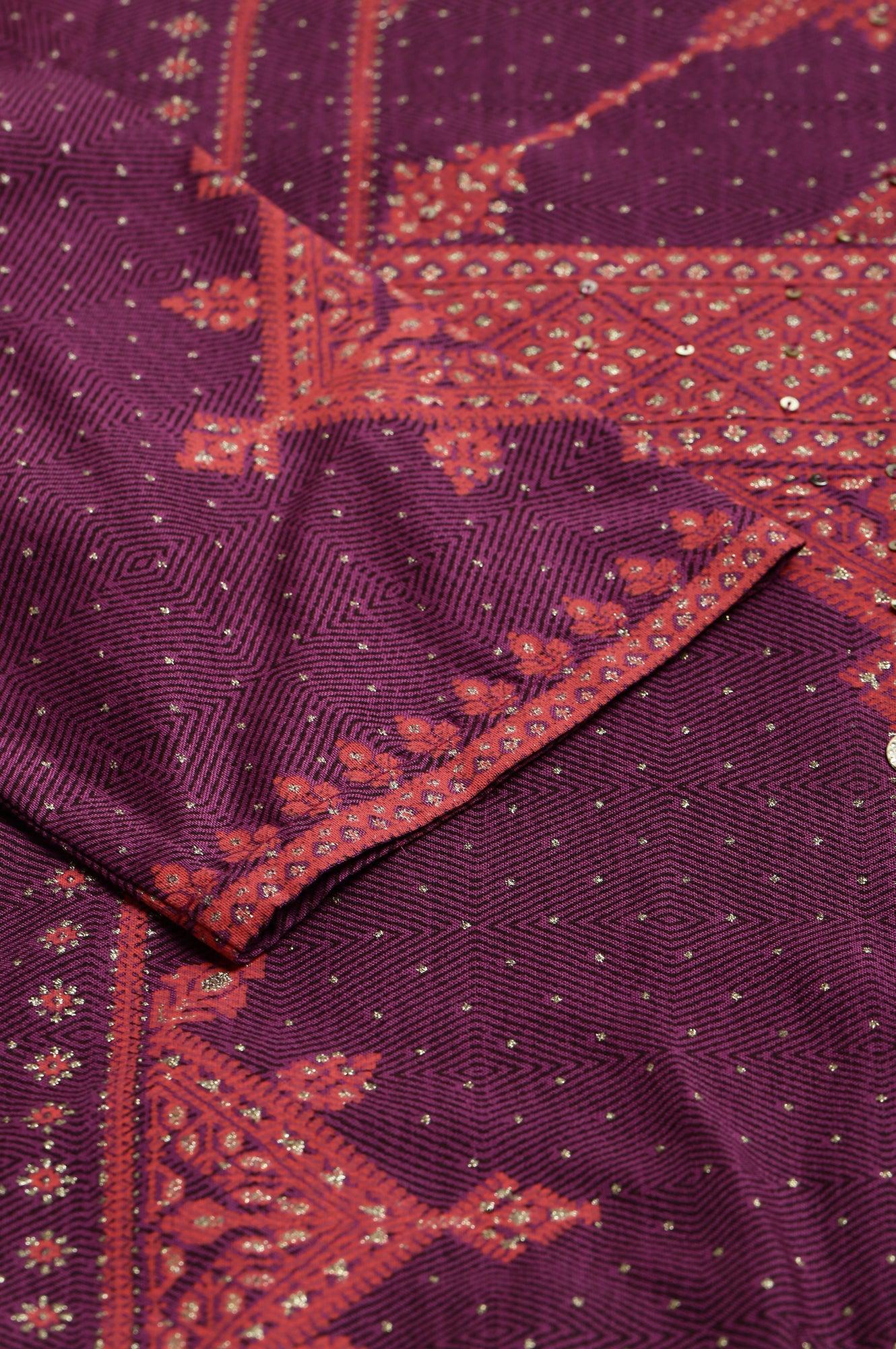 Purple Rayon kurta With Coins And Sequins Embellishment - Image 7