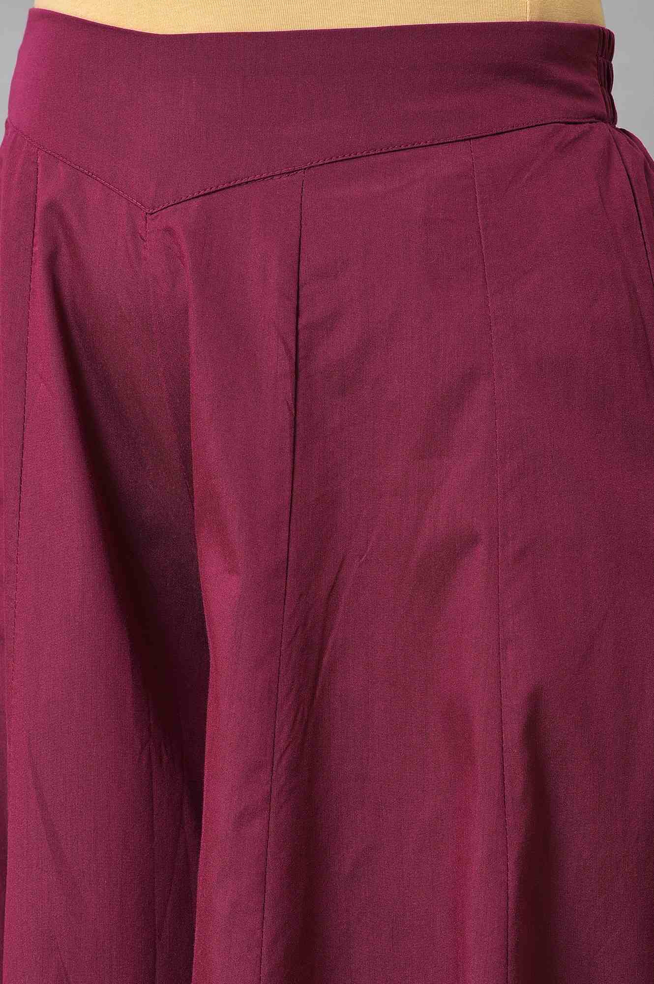 Purple Solid Women Culottes - Image 7