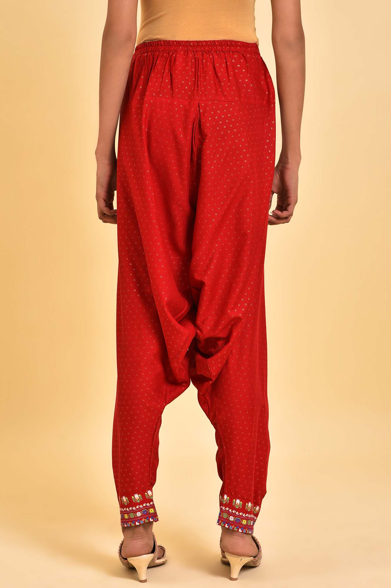Red Embroidered Salwar - Image 2