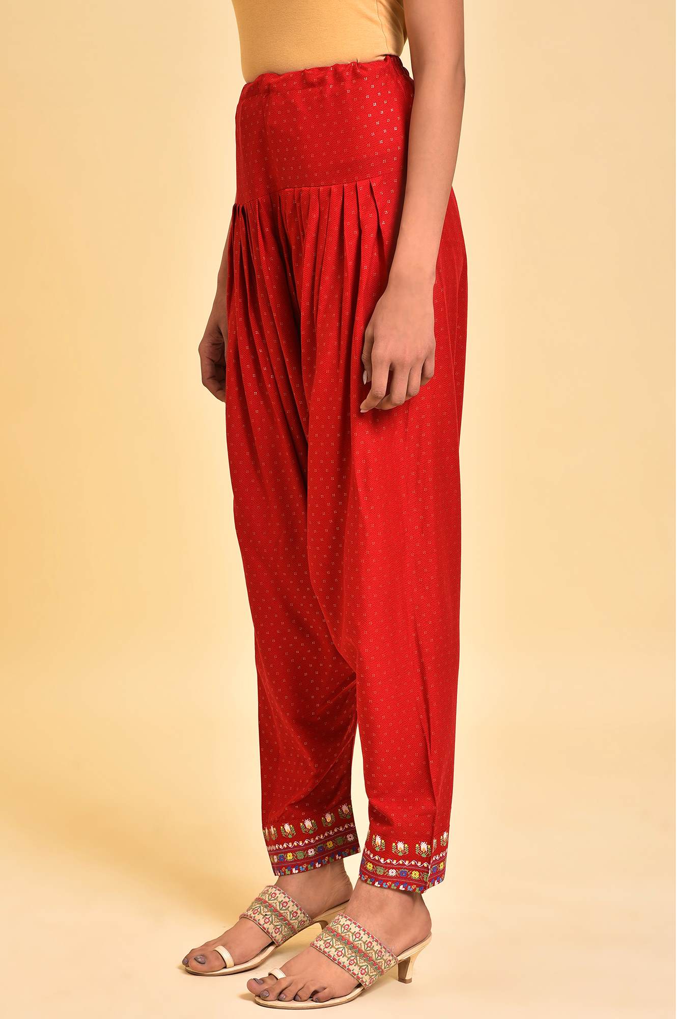 Red Embroidered Salwar - Image 3