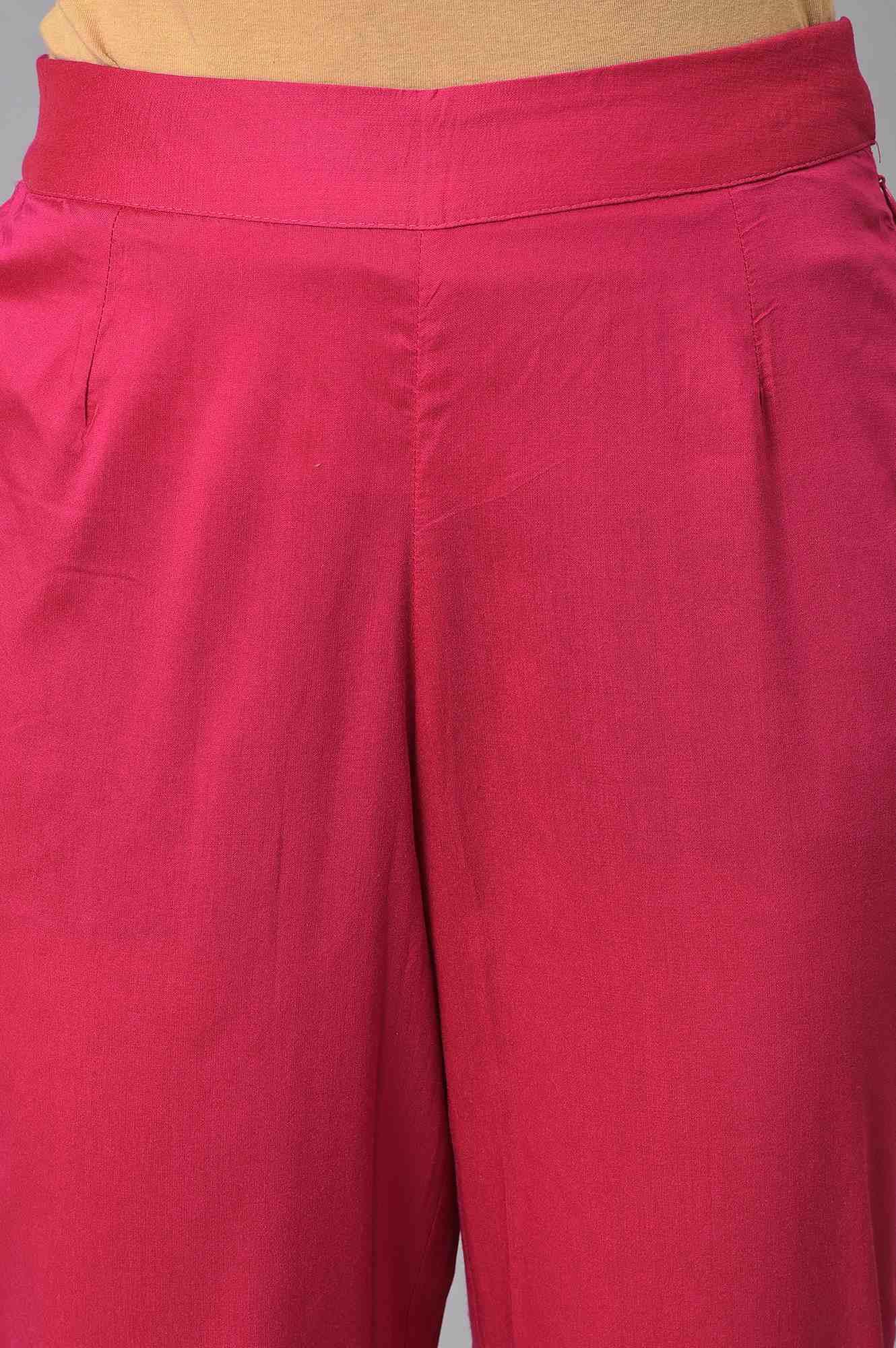 Royal Blue Mock Layered Festive kurta With Pink Slim Pants And Chiffon Dupatta - Image 6