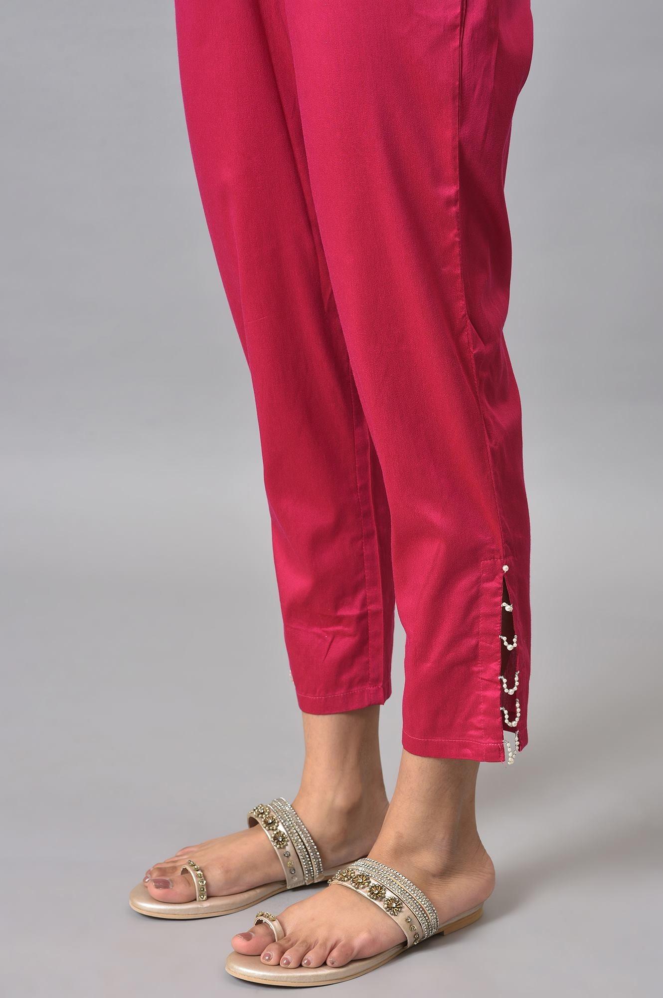 Royal Blue Mock Layered Festive kurta With Pink Slim Pants And Chiffon Dupatta - Image 8
