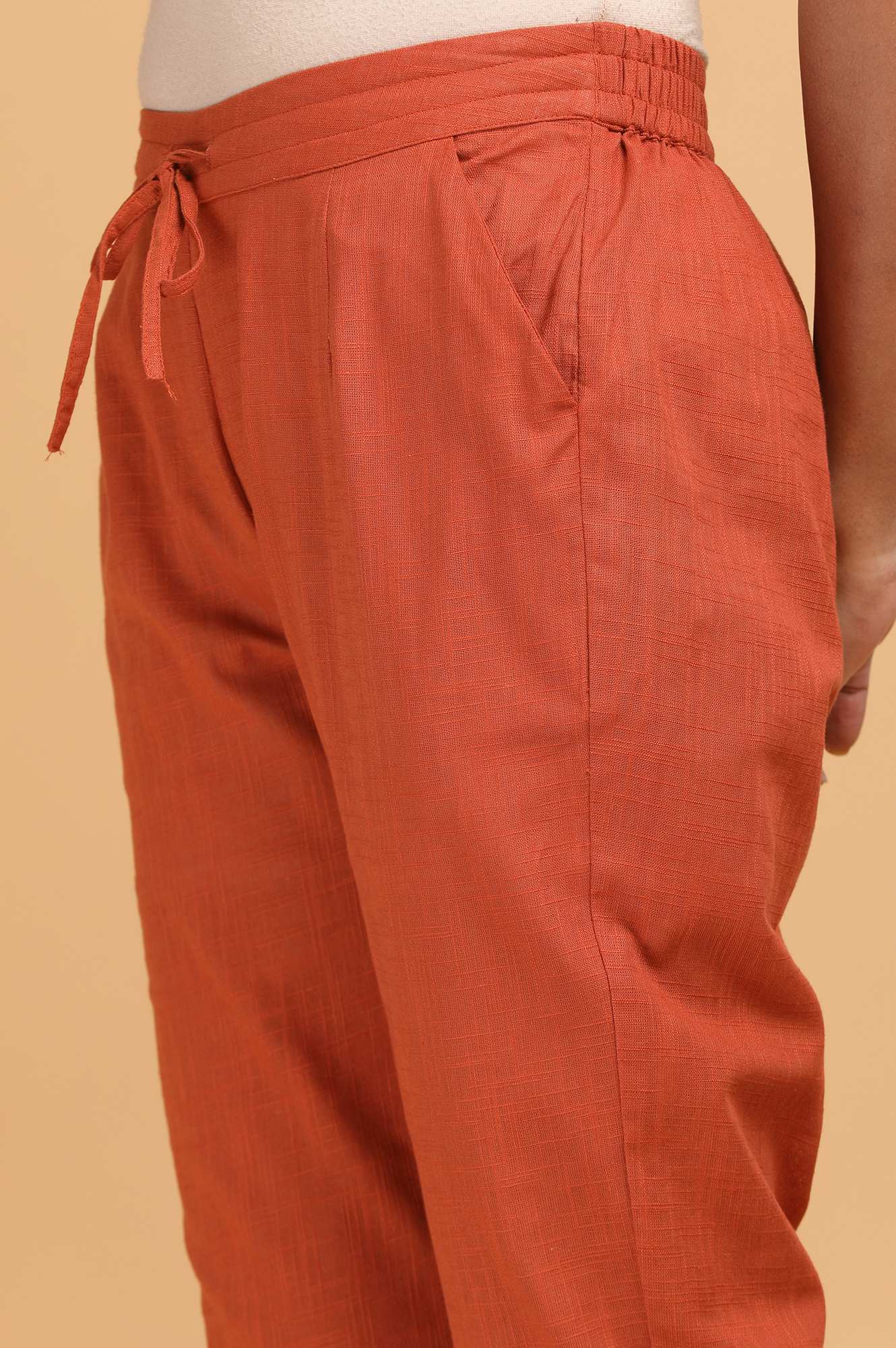 Rust Solid Straight Pants - Image 6