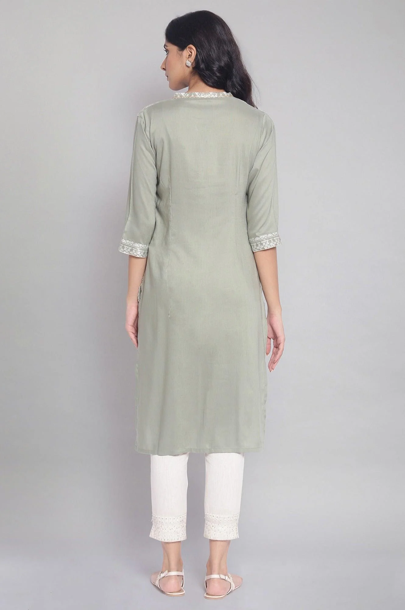 Sage Green Dobby kurta - Image 2