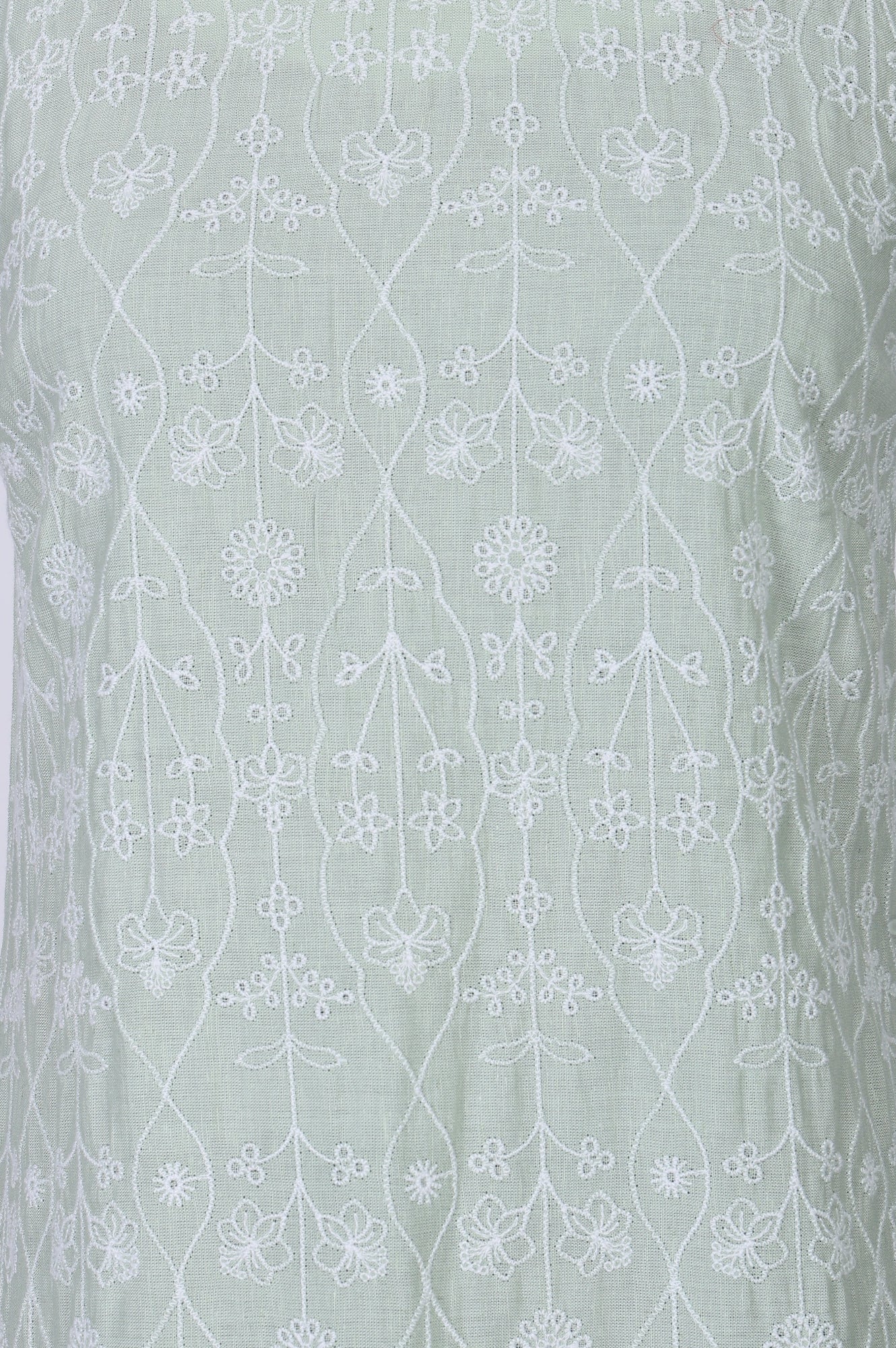 Sea Green Thread Embroidered Rayon Straight Kurta - Image 2