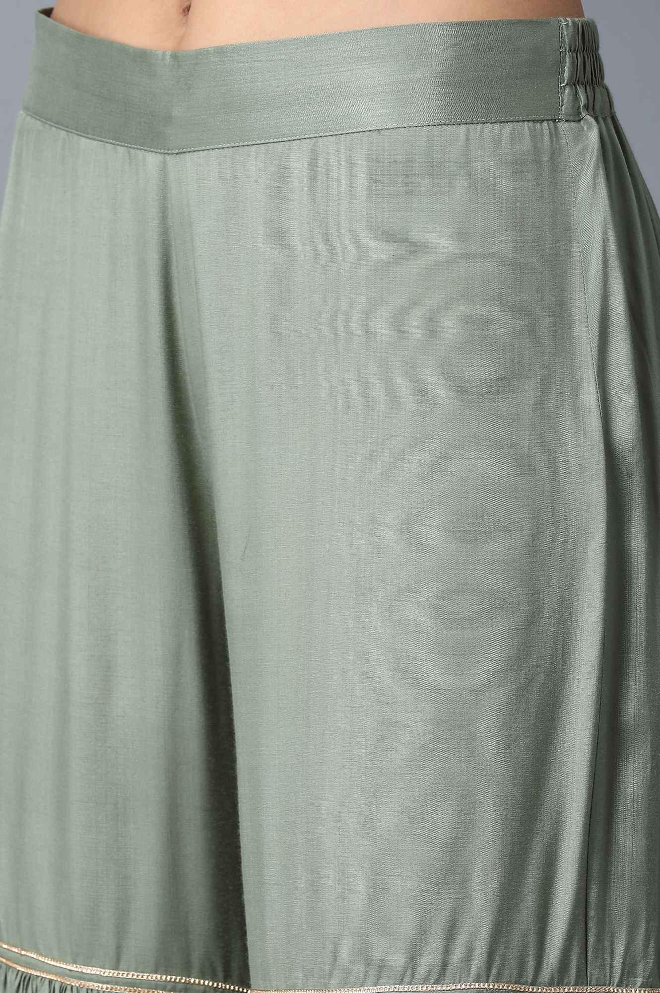 Signature Green kurta-Sharara-Dupatta Set - Image 6