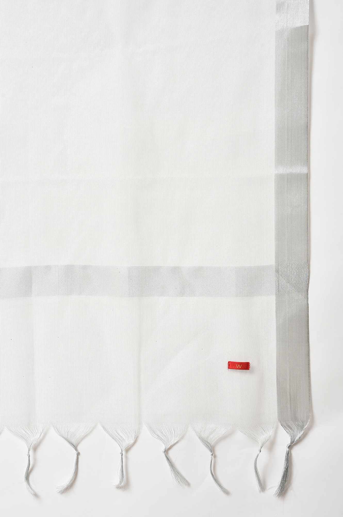 Silver Organza Dupatta With Zari Woven - Image 4