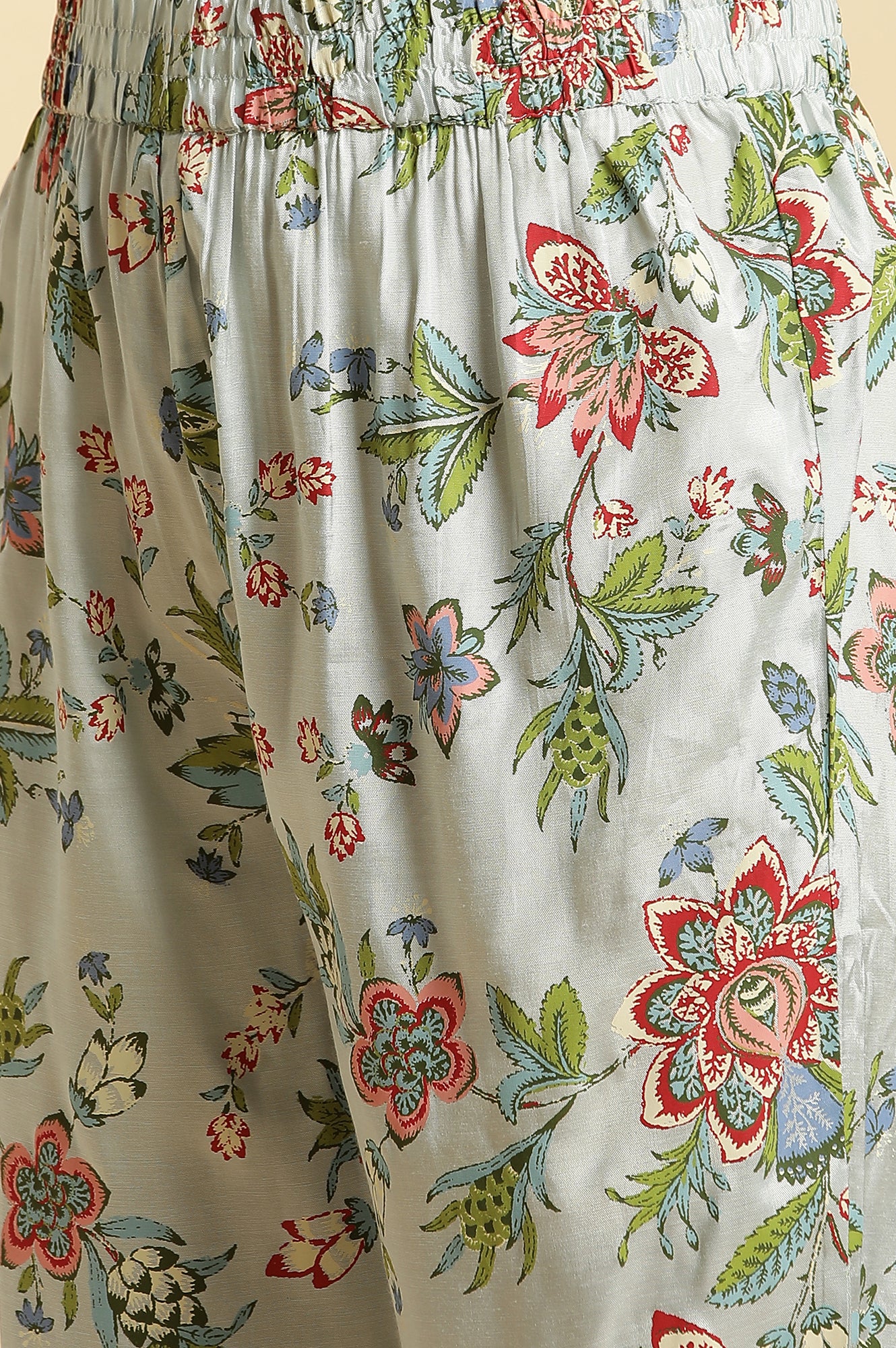 Sky Blue Floral Printed Kurta, Pants And Dupatta Set - Image 10