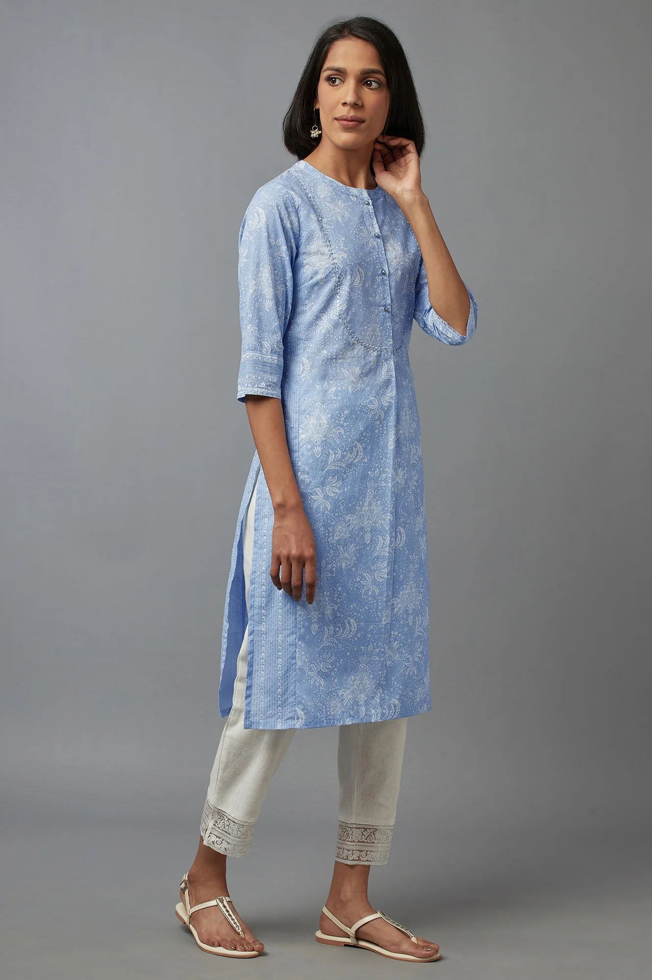 Skyway Blue Printed kurta - Image 4