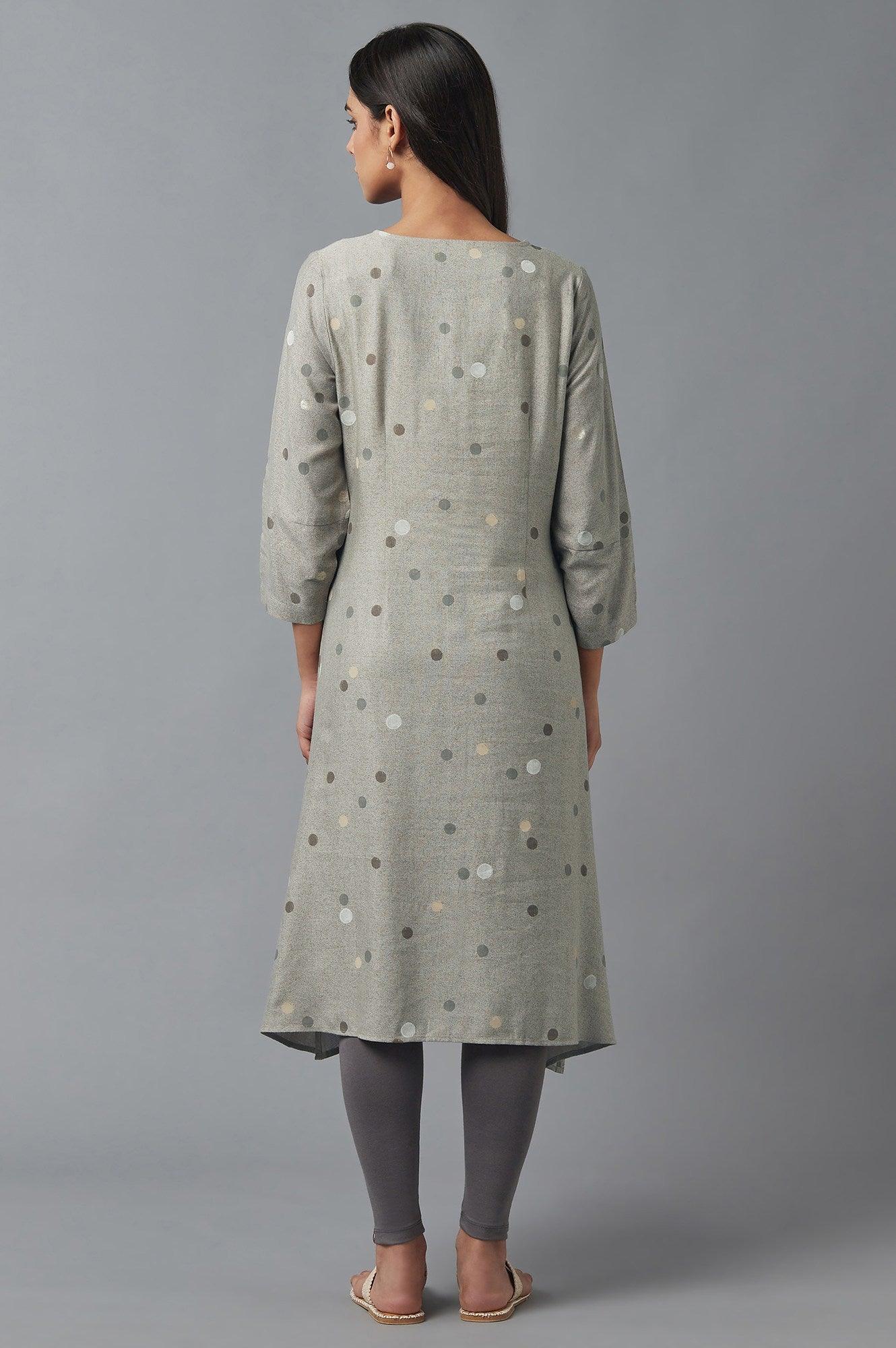 Smoke Grey A-line kurta - Image 2