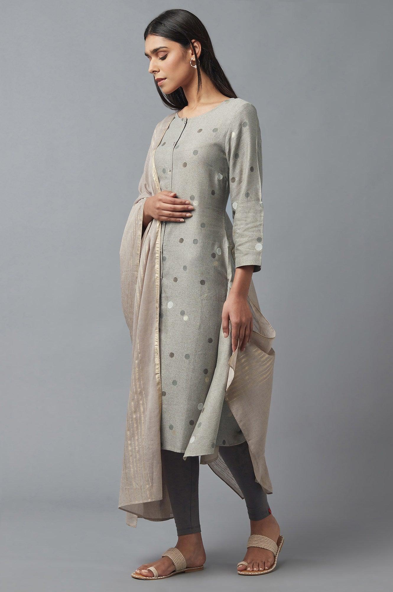 Smoke Grey A-line kurta - Image 5