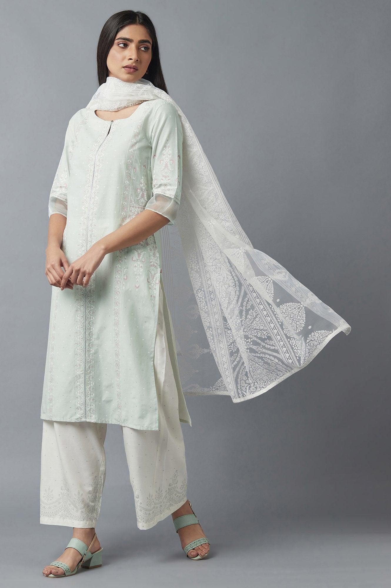 Subtle Green Printed kurta - Image 5