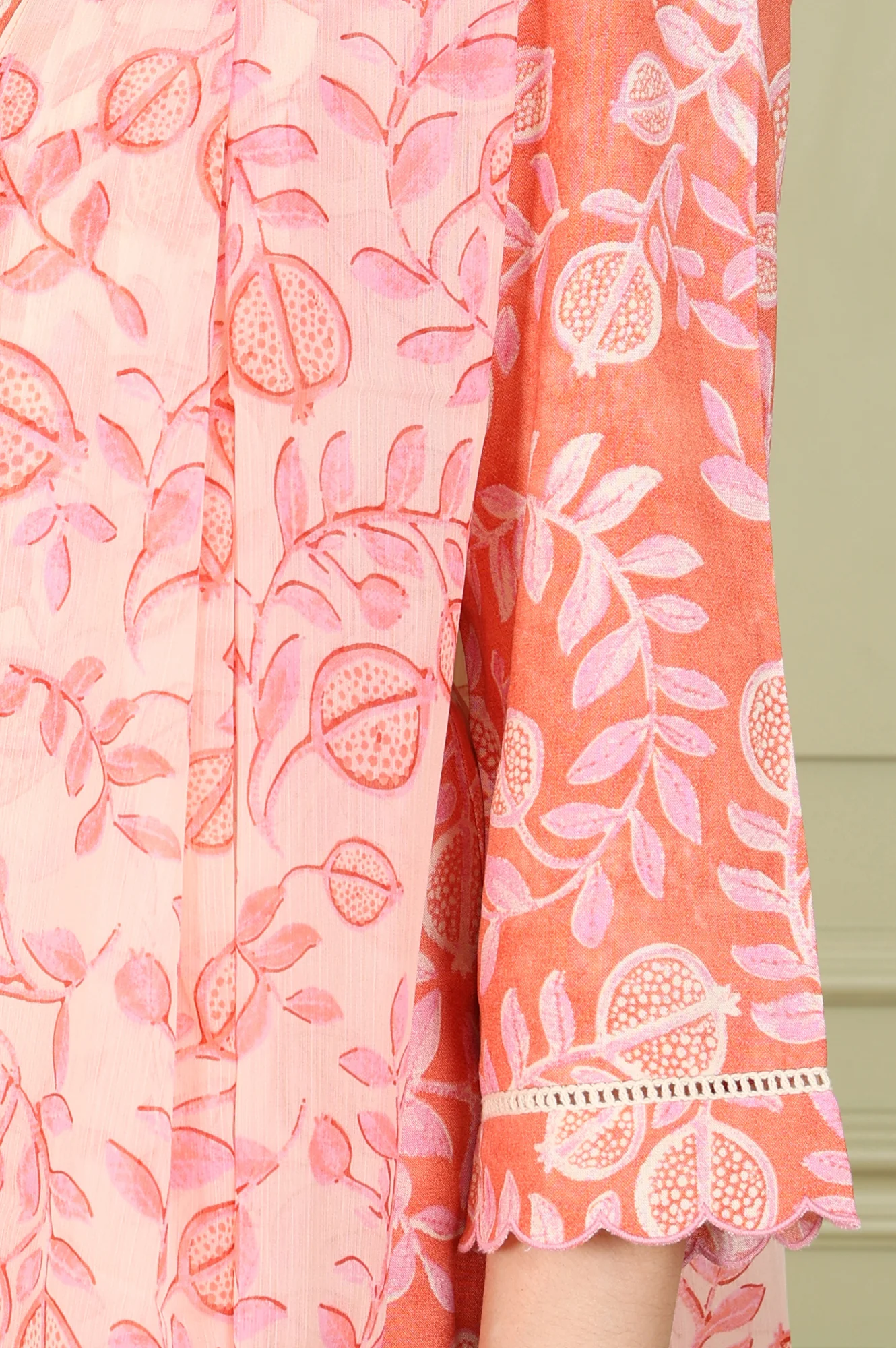 Tangy Orange Floral Printed Breezy Rayon Kurta, Pants Co-Ord Set With Dupatta - Image 7