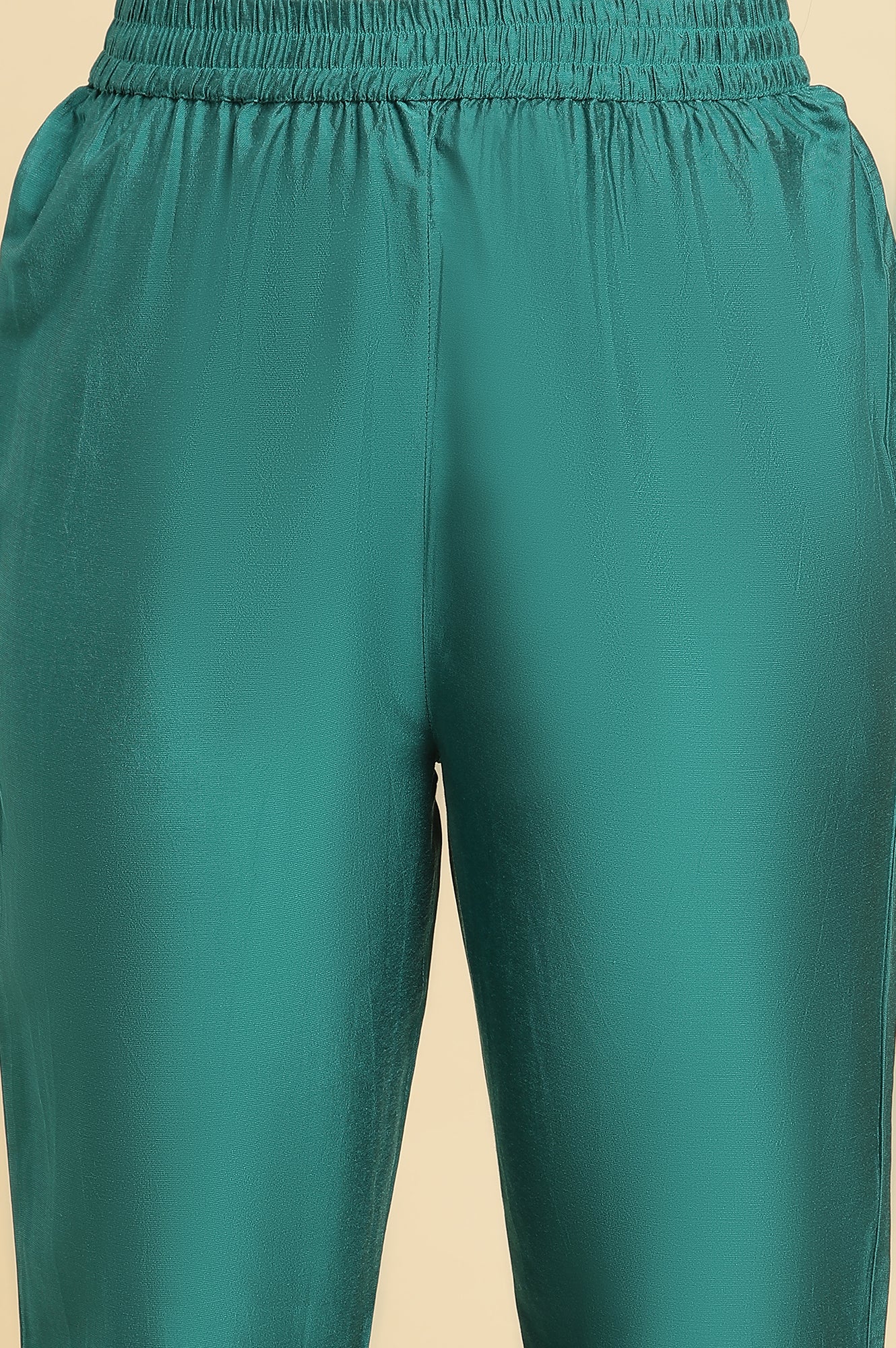 Teal Blue Zari Embroidered Straight Kurta, Pant And Dupatta Set - Image 7