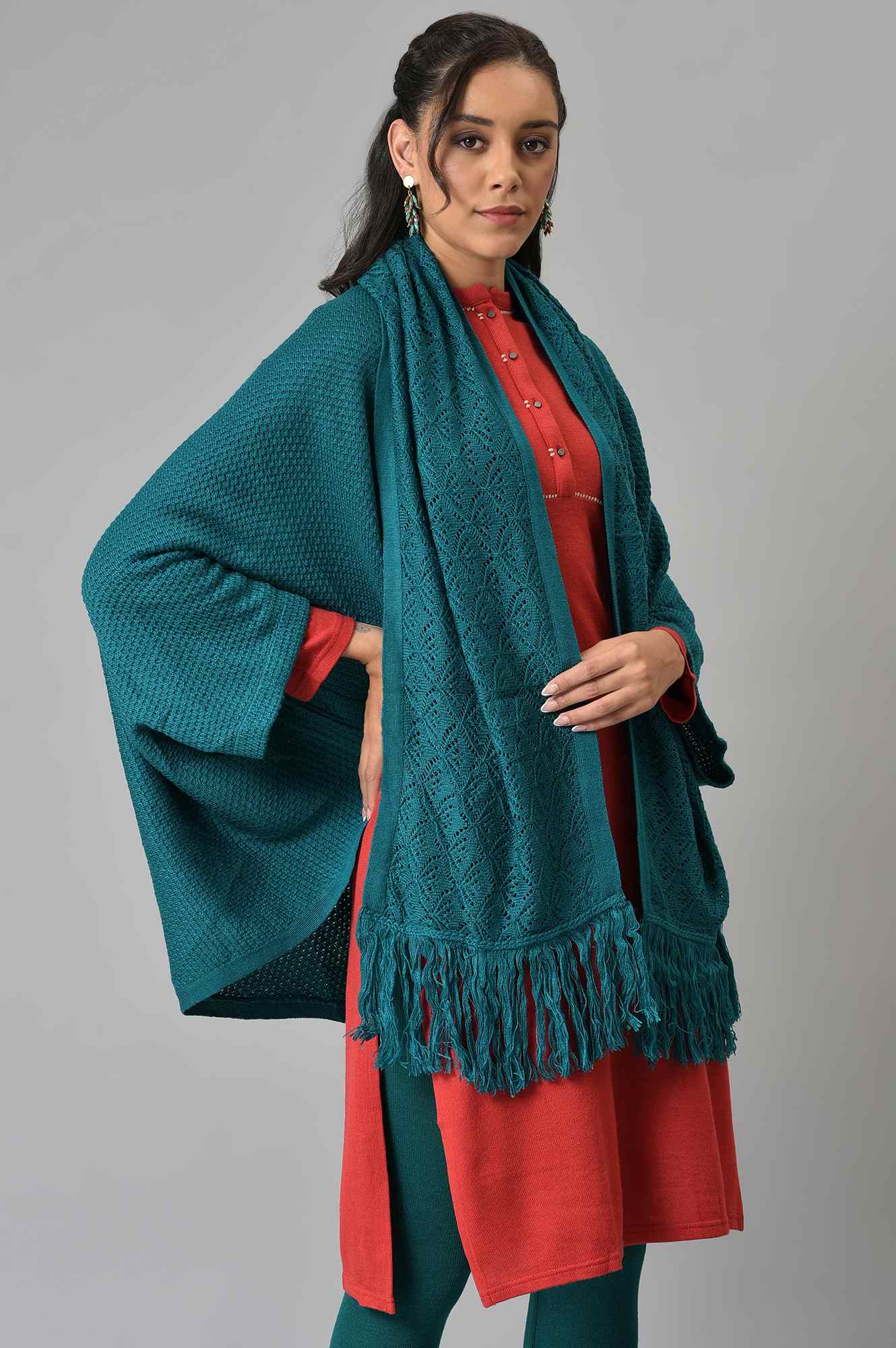 Teal Kimono Cardigan - Image 4