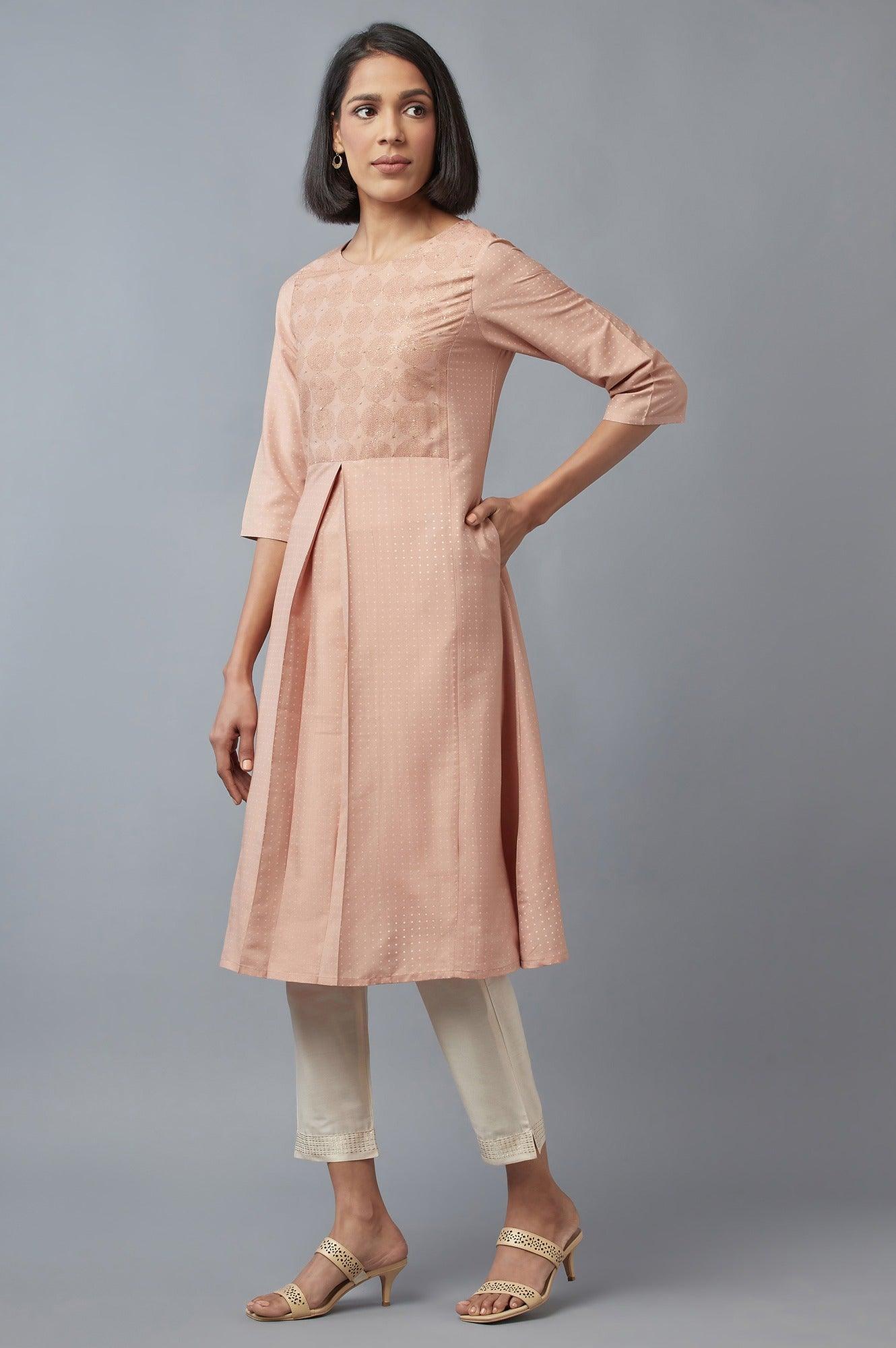 Tuscany Pink A-line kurta - Image 3