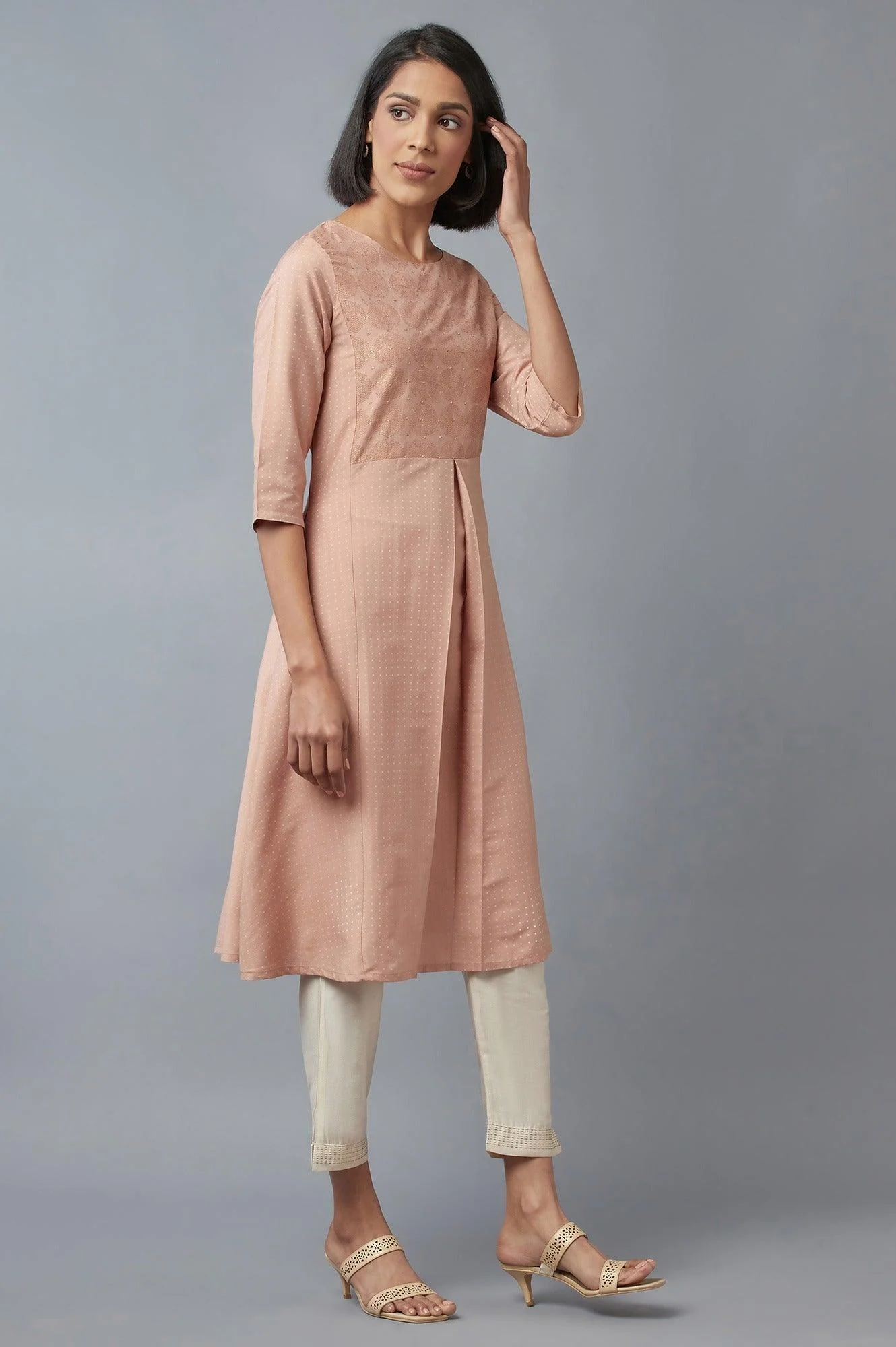 Tuscany Pink A-line kurta - Image 4