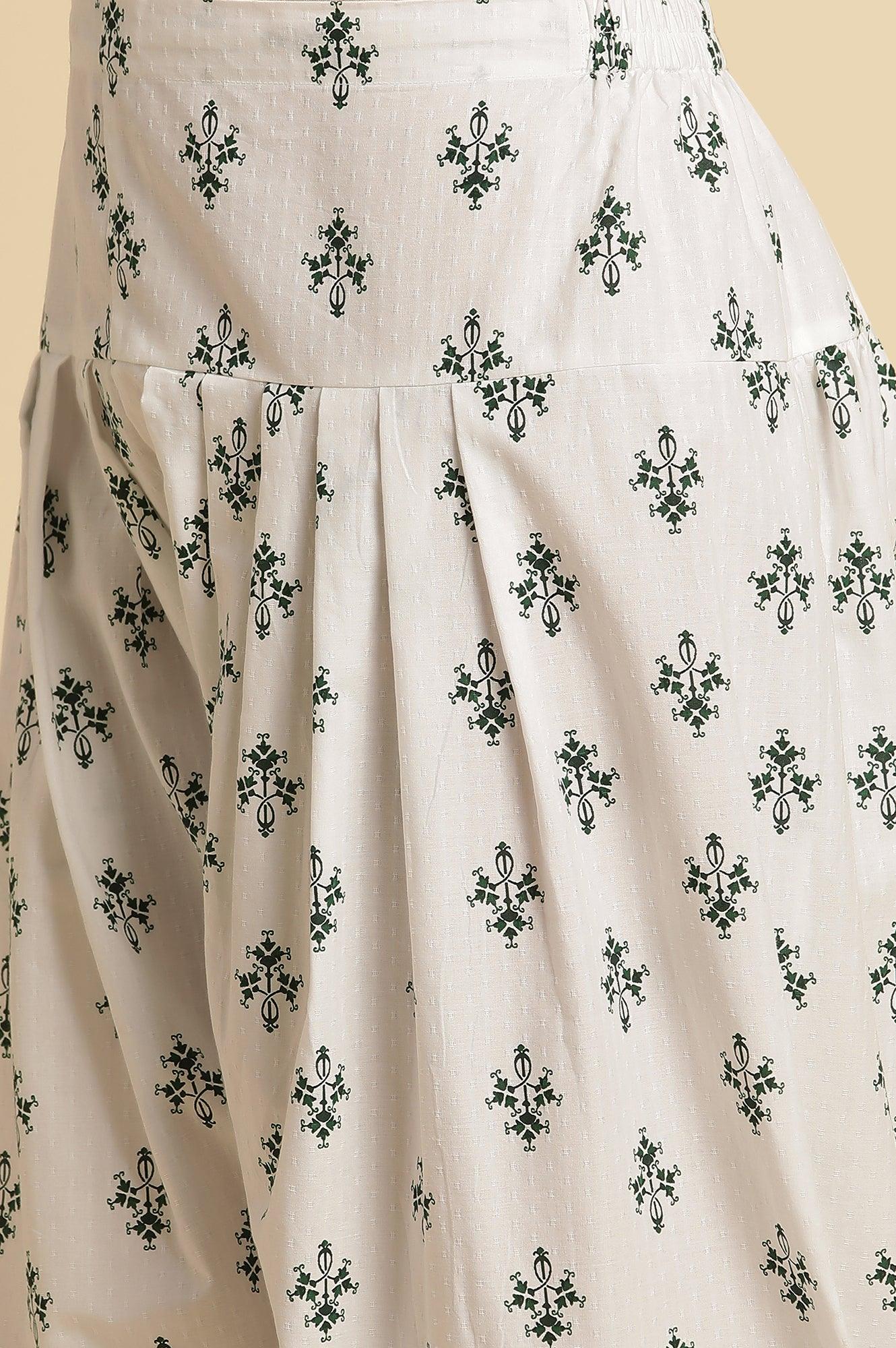 White Embroidered Kurta, Salwar and Dupatta Set - Image 9